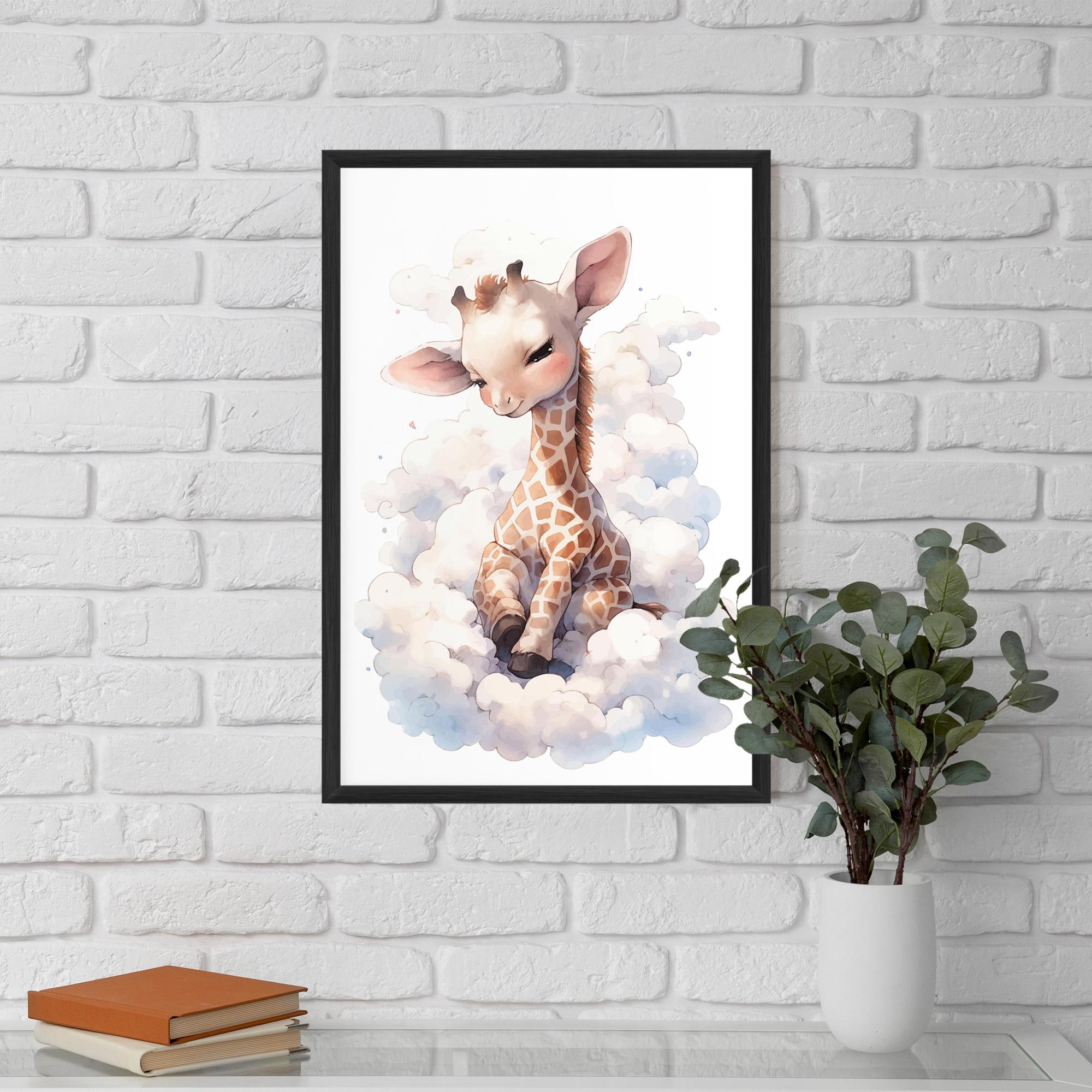 Gerahmte Poster Cute Baby Giraffe mockup 5