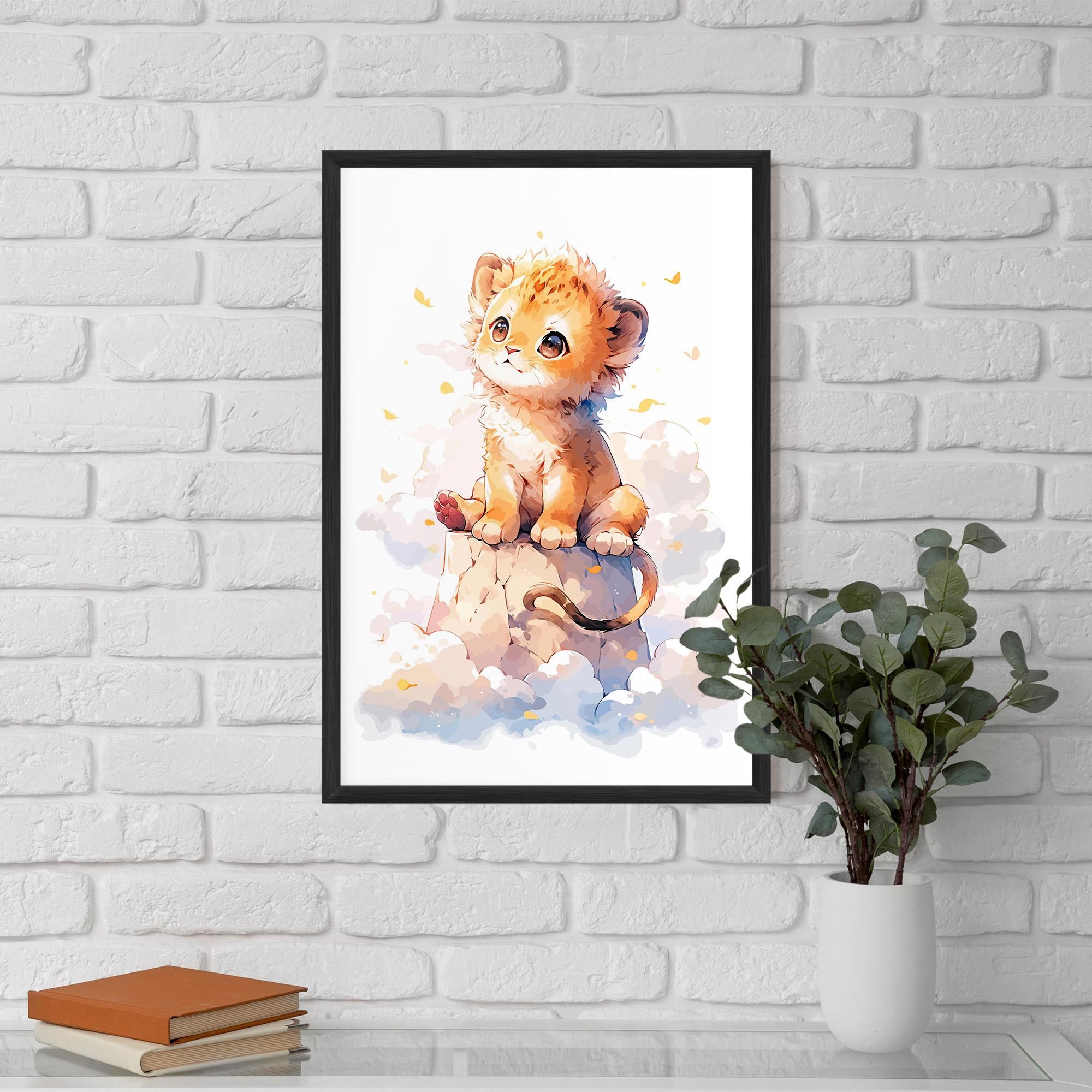 Gerahmte Poster Cute Cloud Lion mockup 5