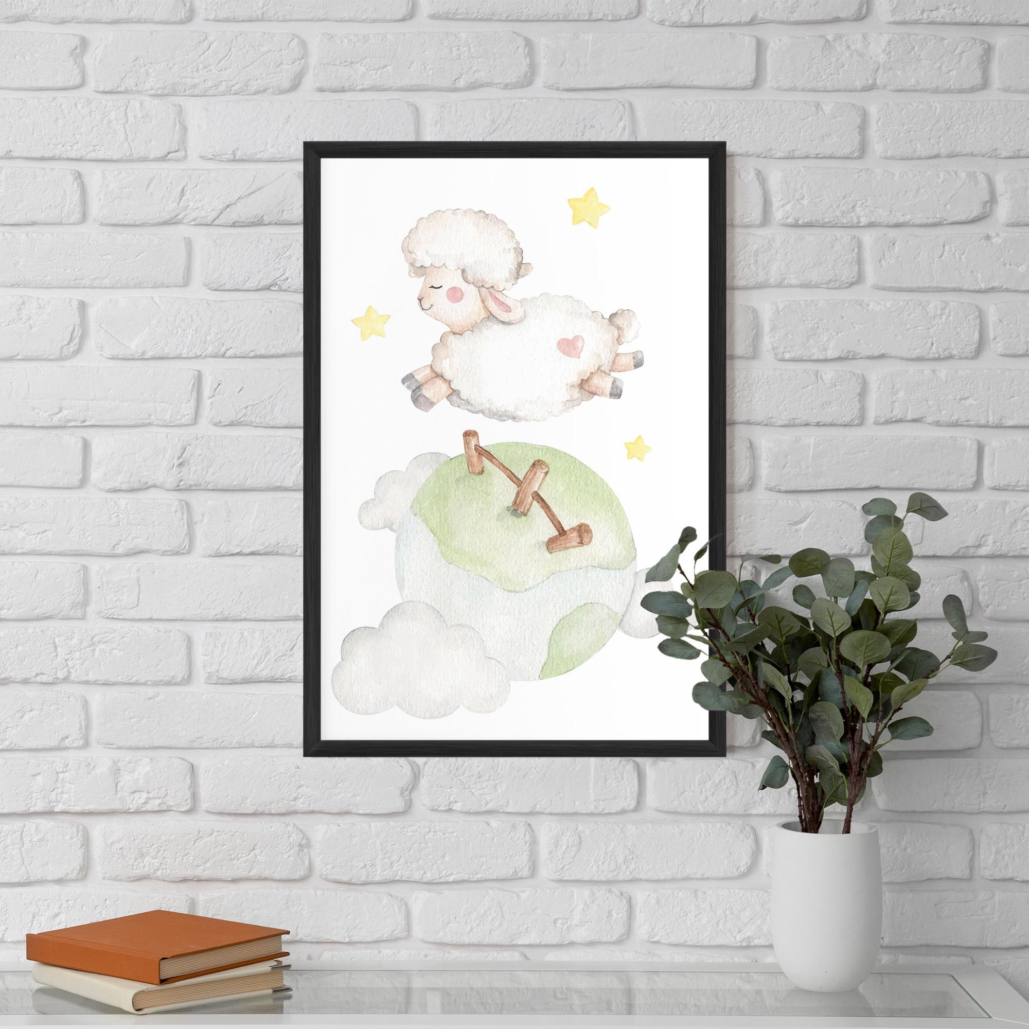 Gerahmte Poster Sheep Jump mockup 5