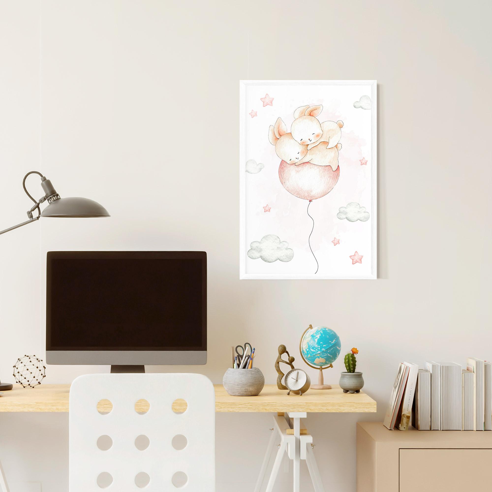 Gerahmte Poster Balloon Bunny mockup 6
