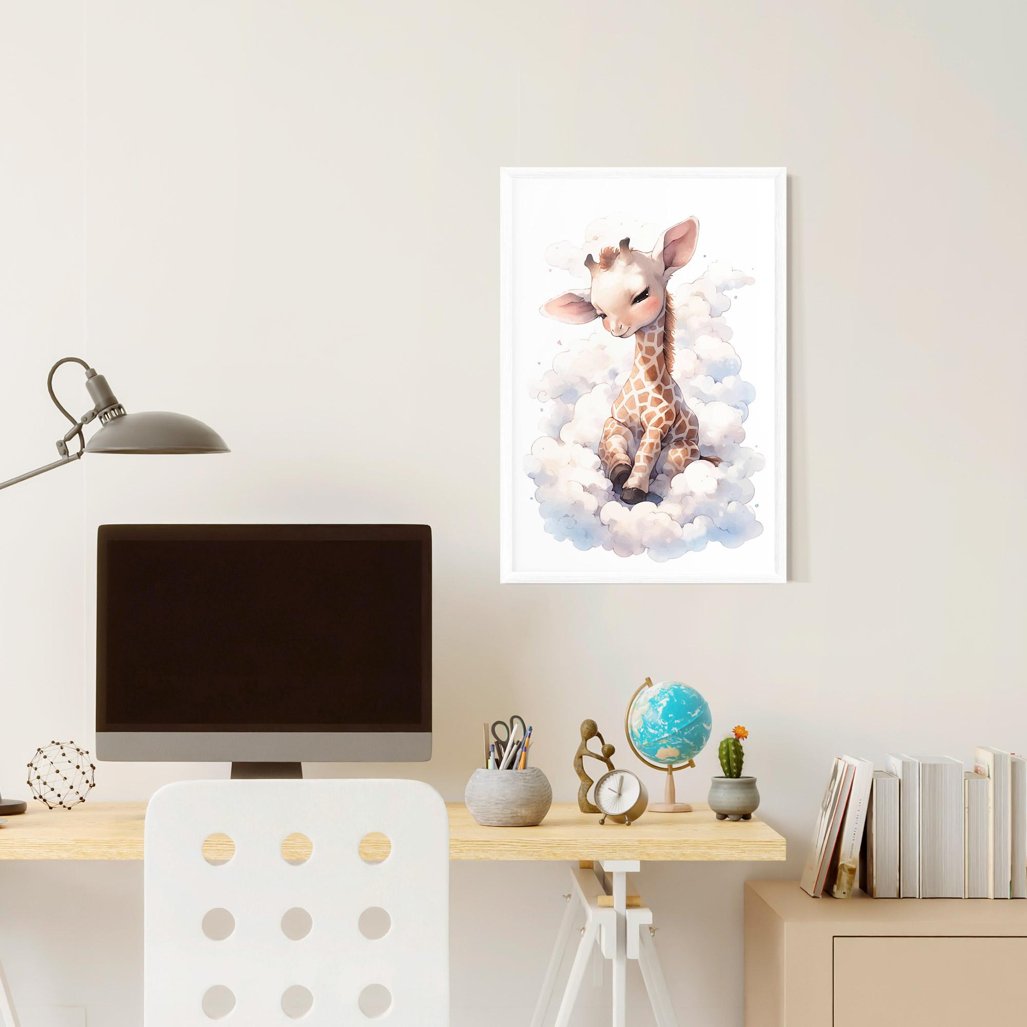 Gerahmte Poster Cute Baby Giraffe mockup 6