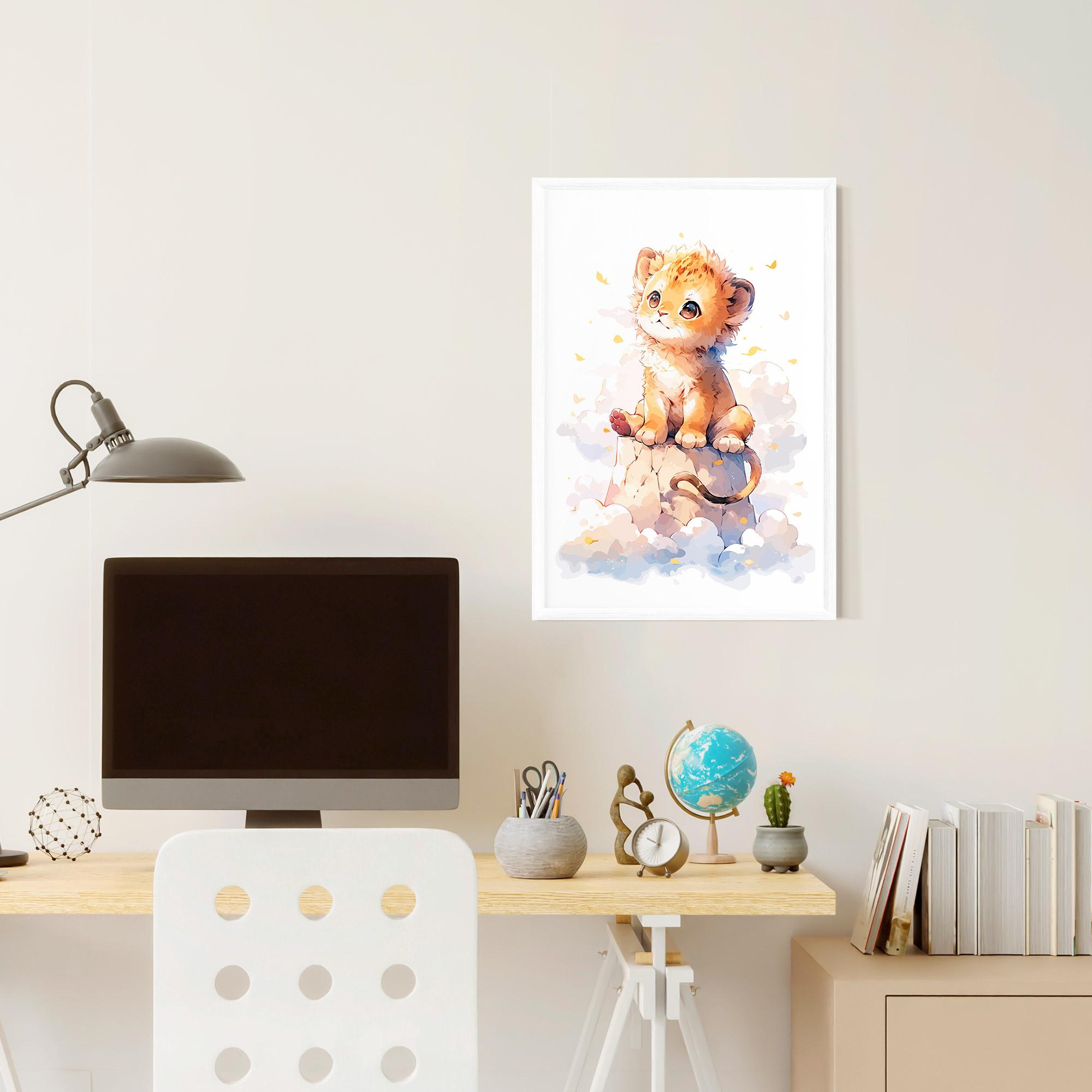 Gerahmte Poster Cute Cloud Lion mockup 6