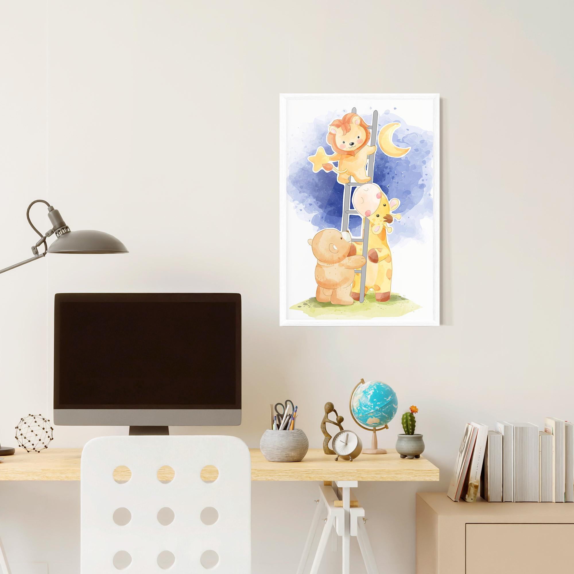 Gerahmte Poster Lion Moon mockup 6