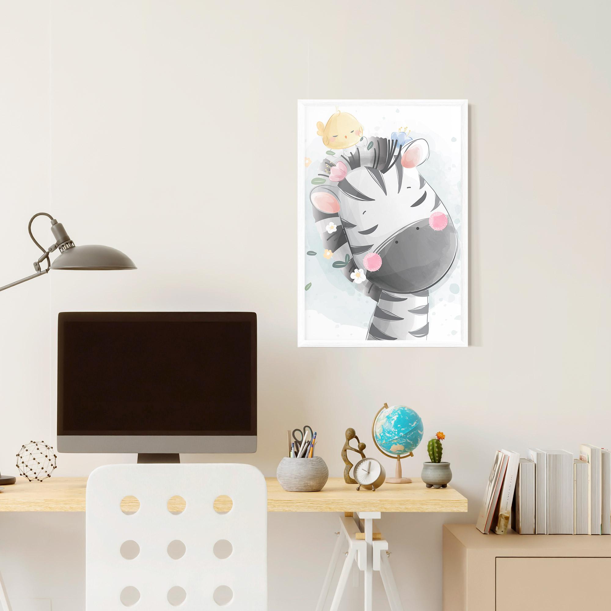Gerahmte Poster Zebra Bird mockup 6
