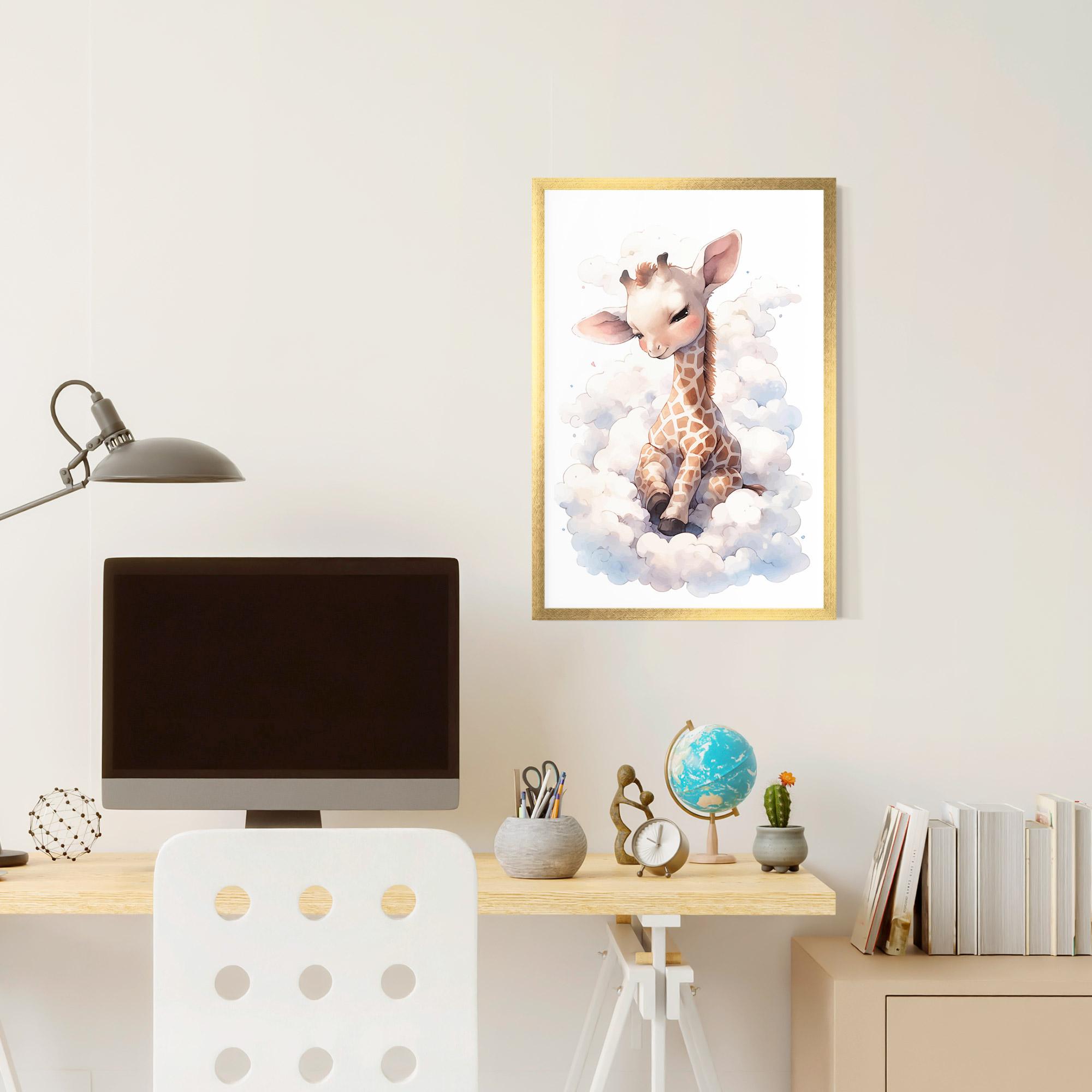 Gerahmte Poster Cute Baby Giraffe mockup 6
