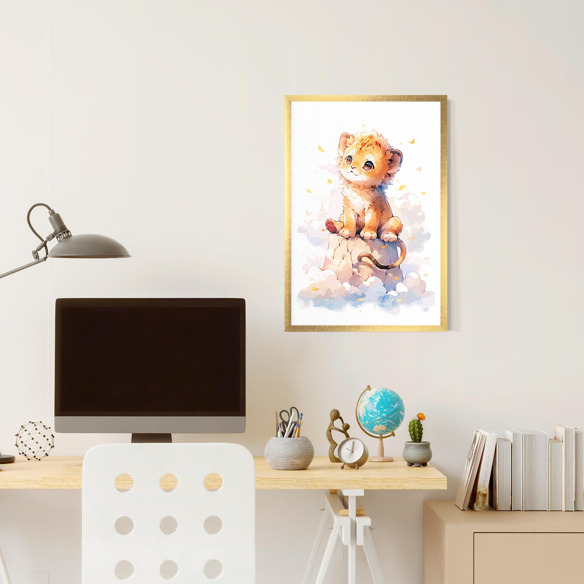 Gerahmte Poster Cute Cloud Lion mockup 6