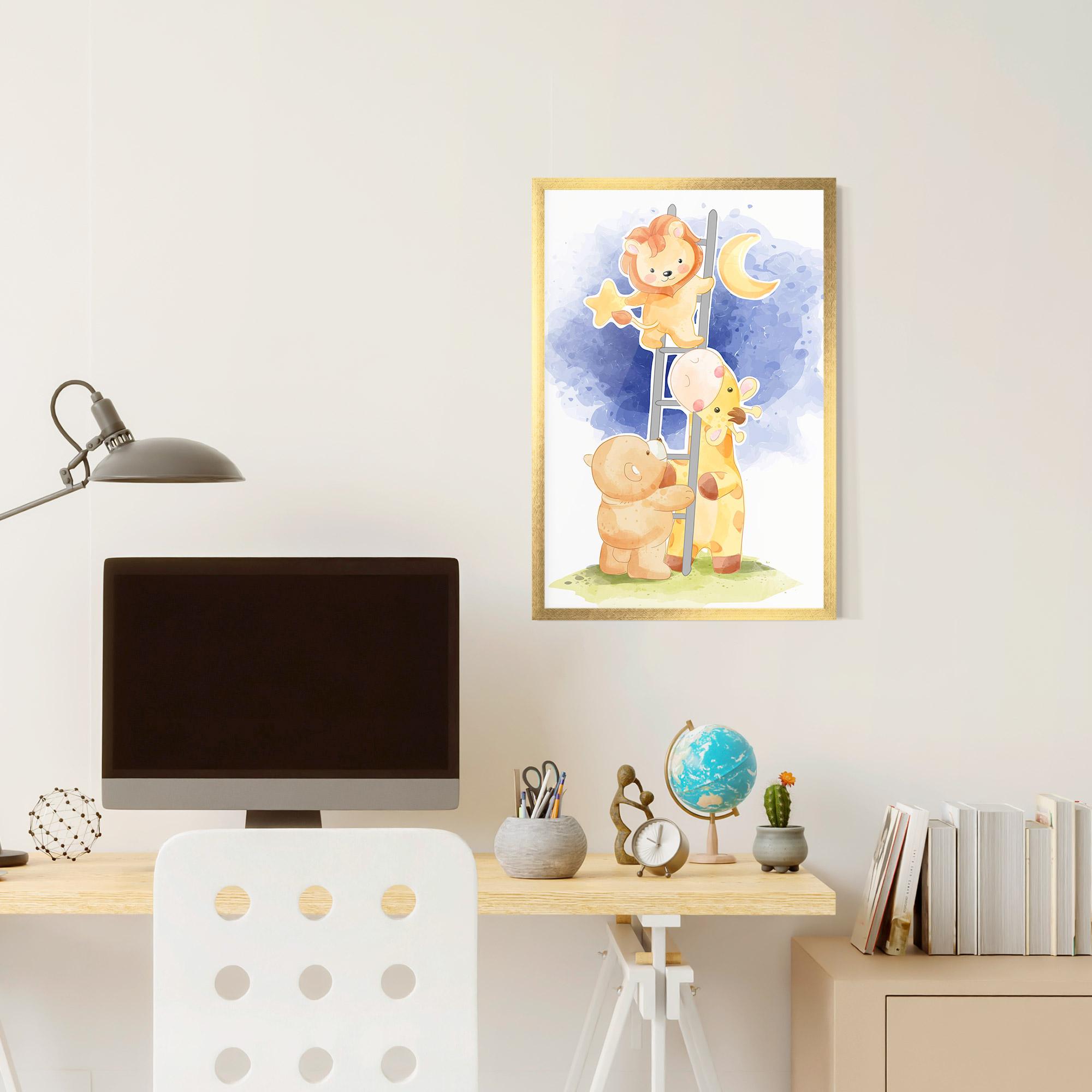 Gerahmte Poster Lion Moon mockup 6