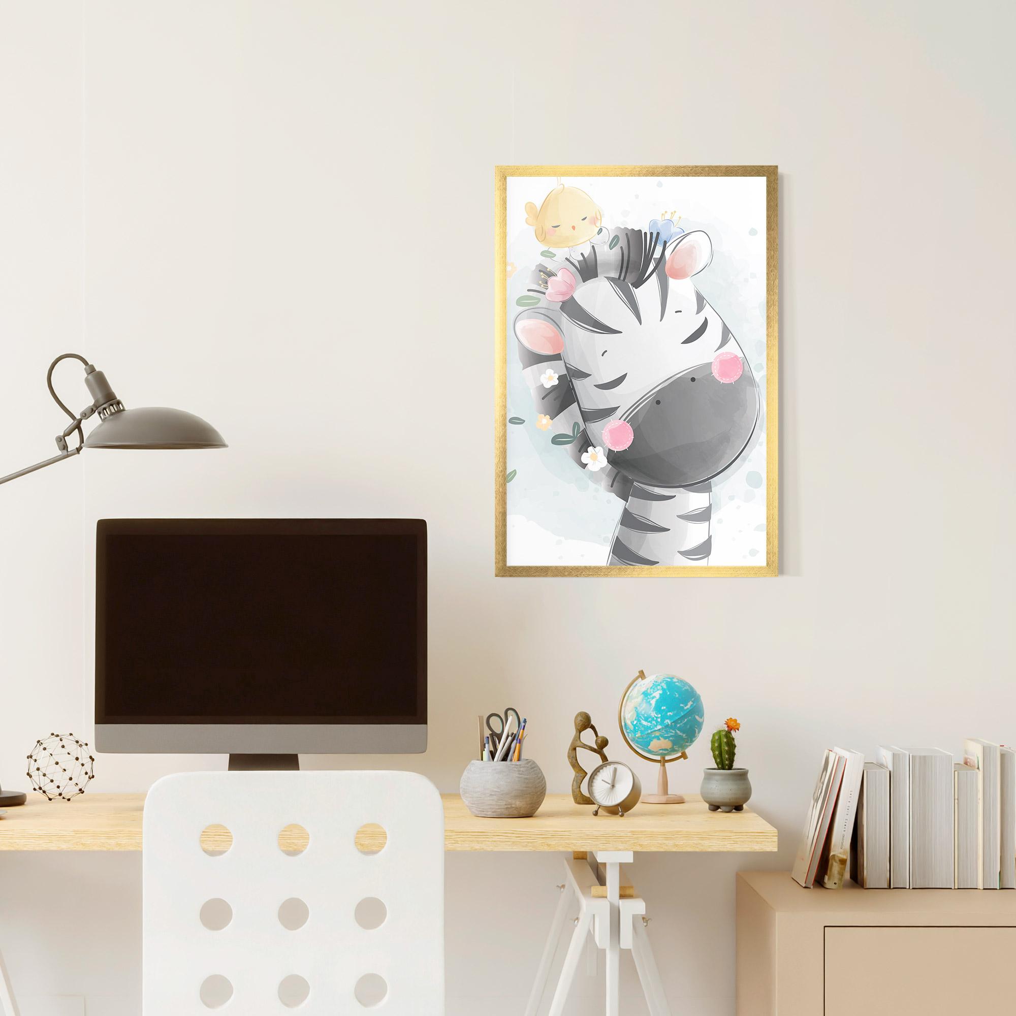 Gerahmte Poster Zebra Bird mockup 6