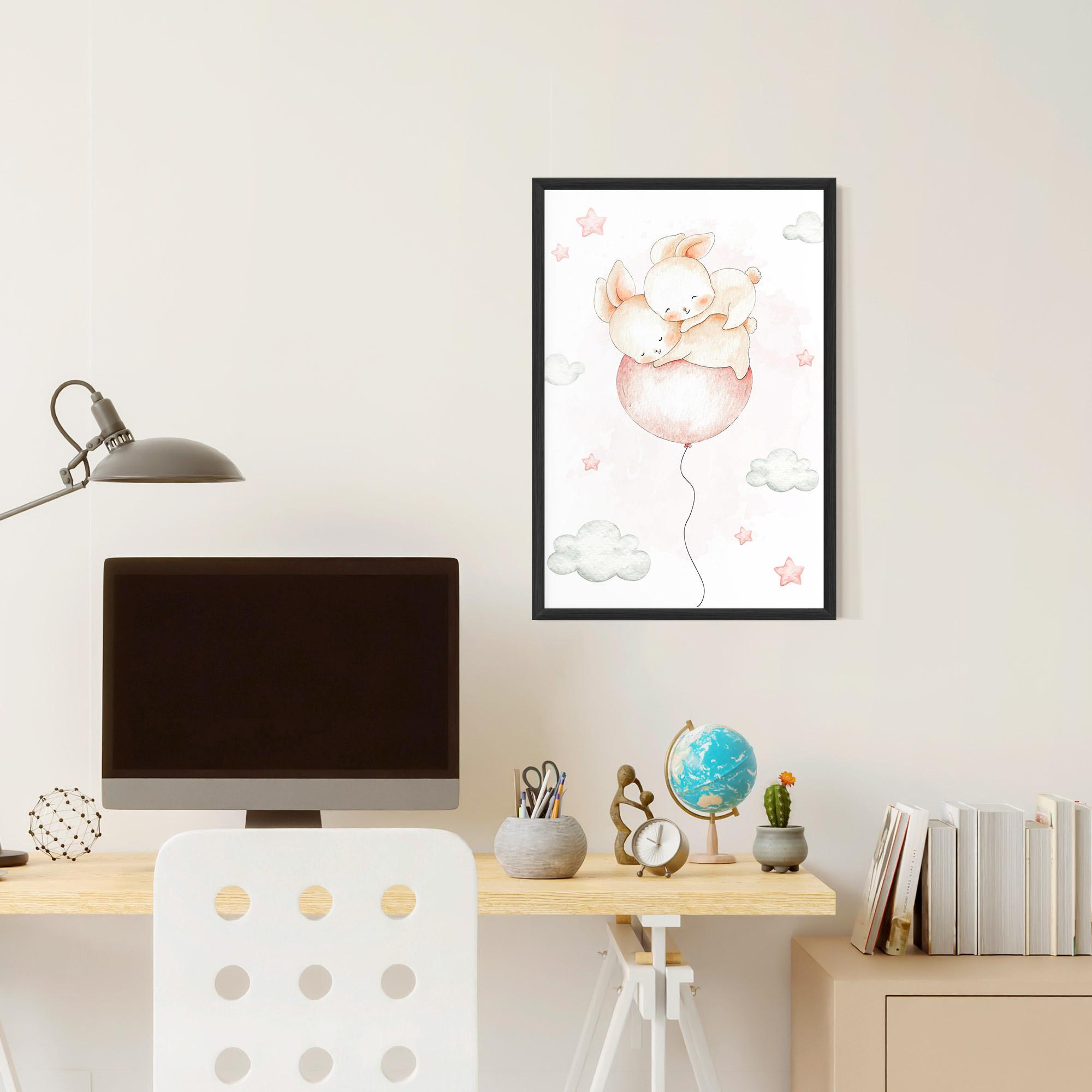 Gerahmte Poster Balloon Bunny mockup 6