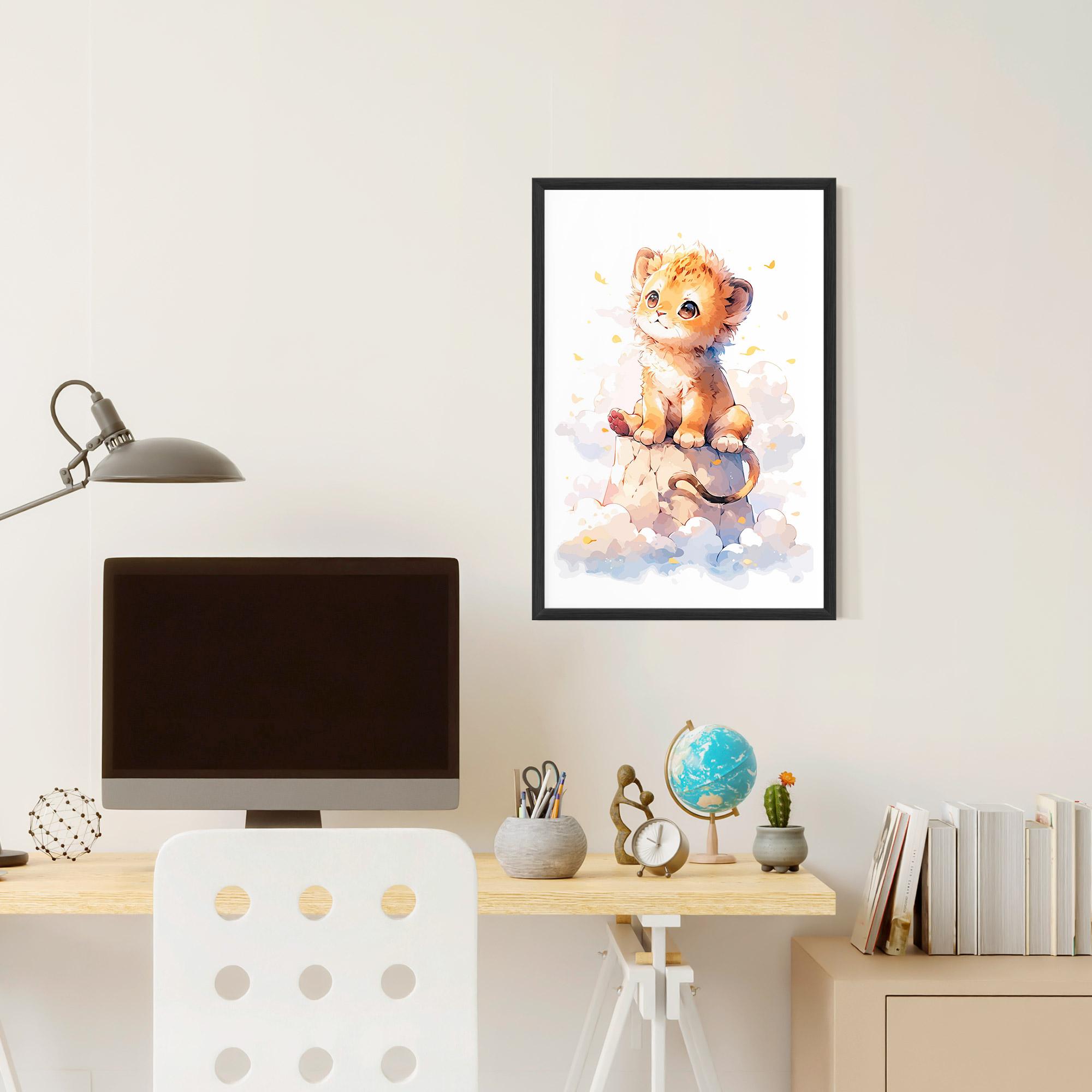 Gerahmte Poster Cute Cloud Lion mockup 6