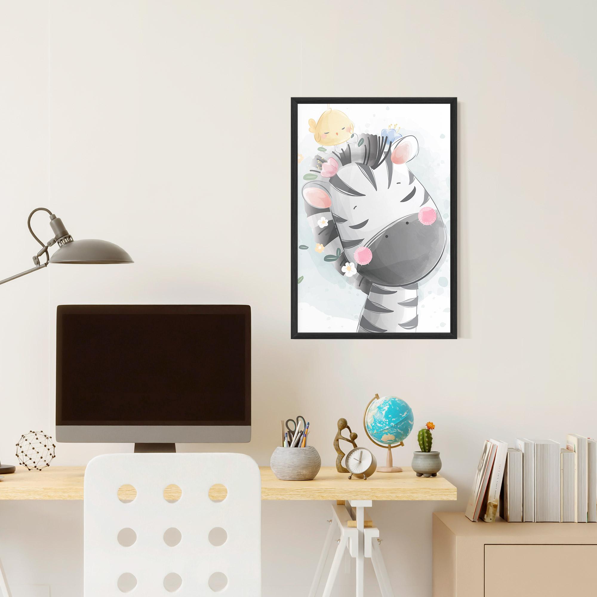 Gerahmte Poster Zebra Bird mockup 6