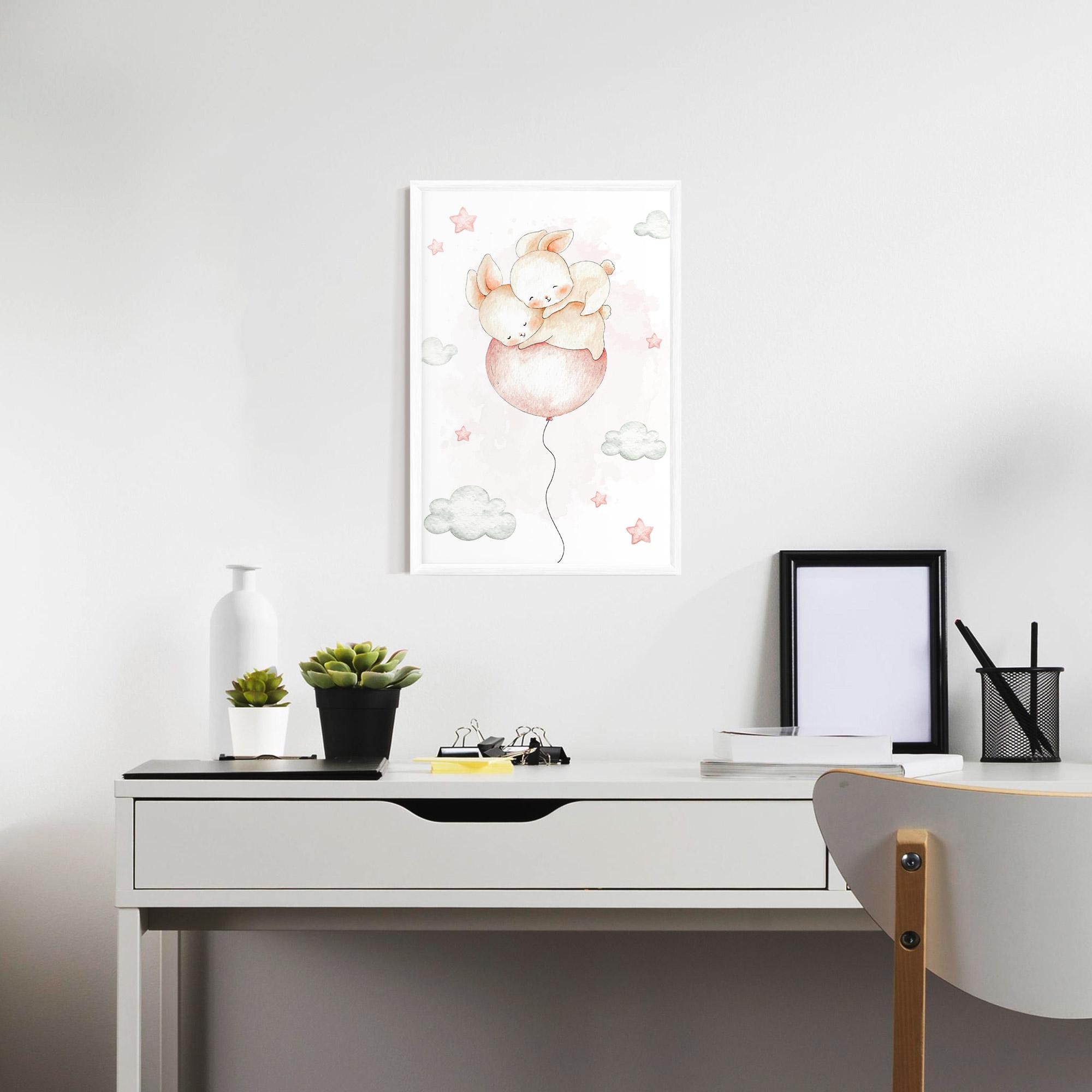Gerahmte Poster Balloon Bunny mockup 7