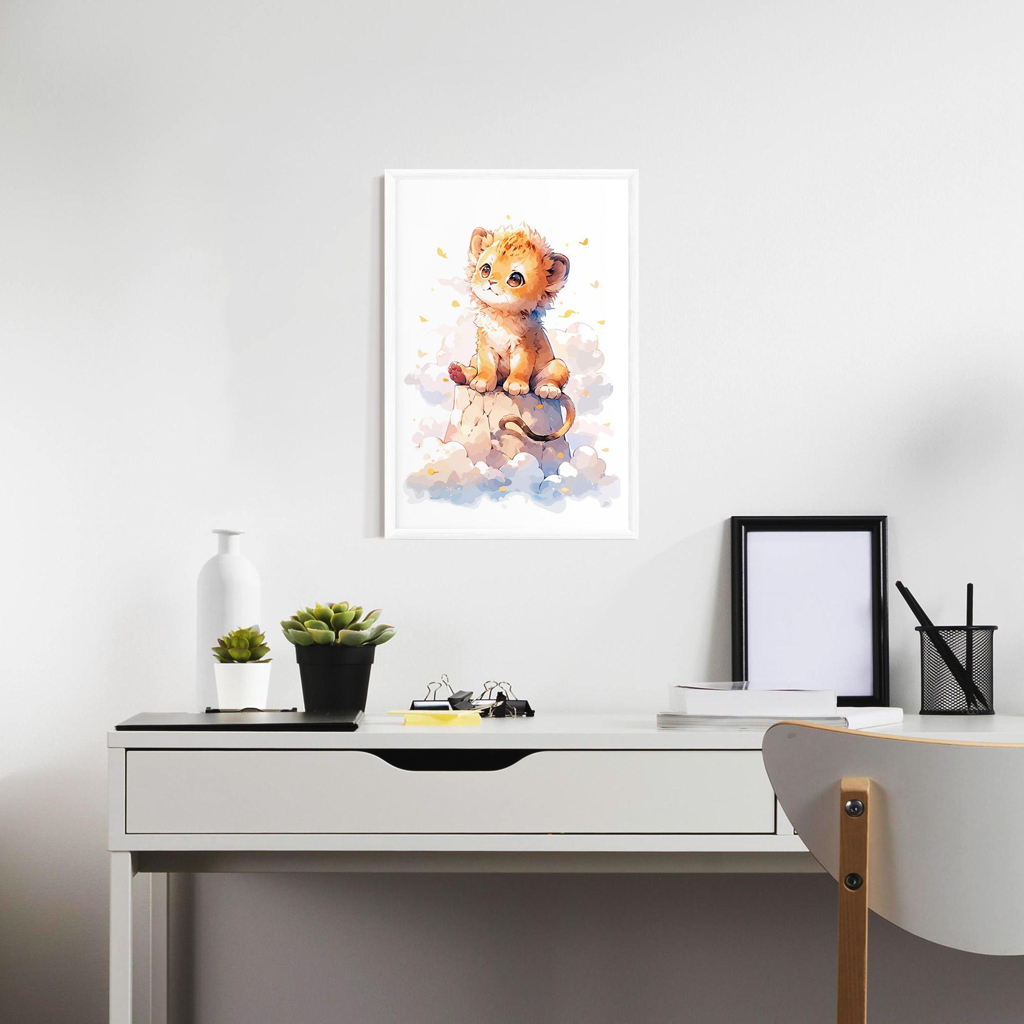 Gerahmte Poster Cute Cloud Lion mockup 7