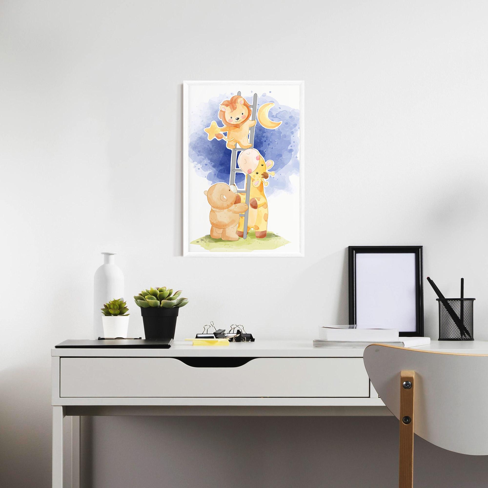 Gerahmte Poster Lion Moon mockup 7