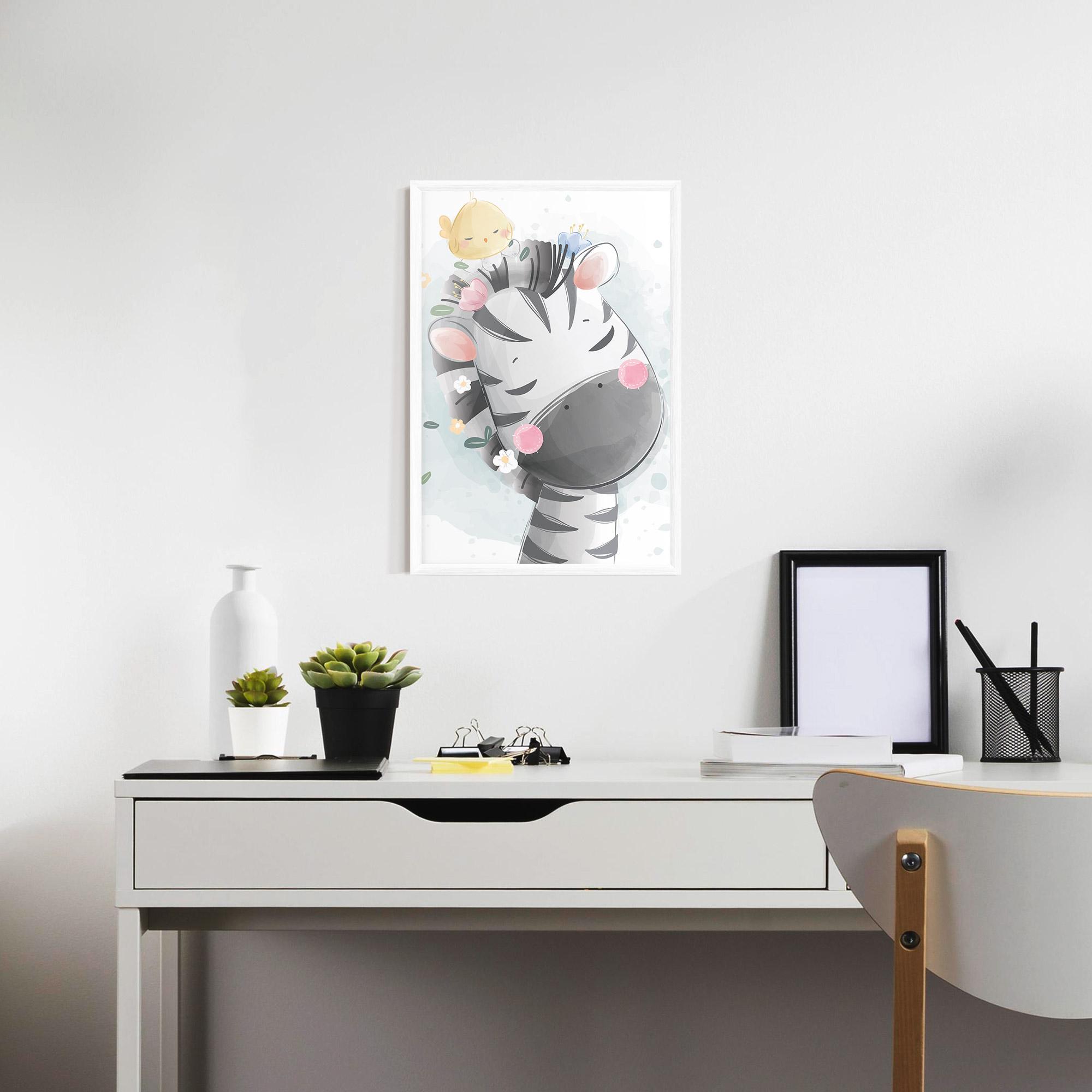 Gerahmte Poster Zebra Bird mockup 7