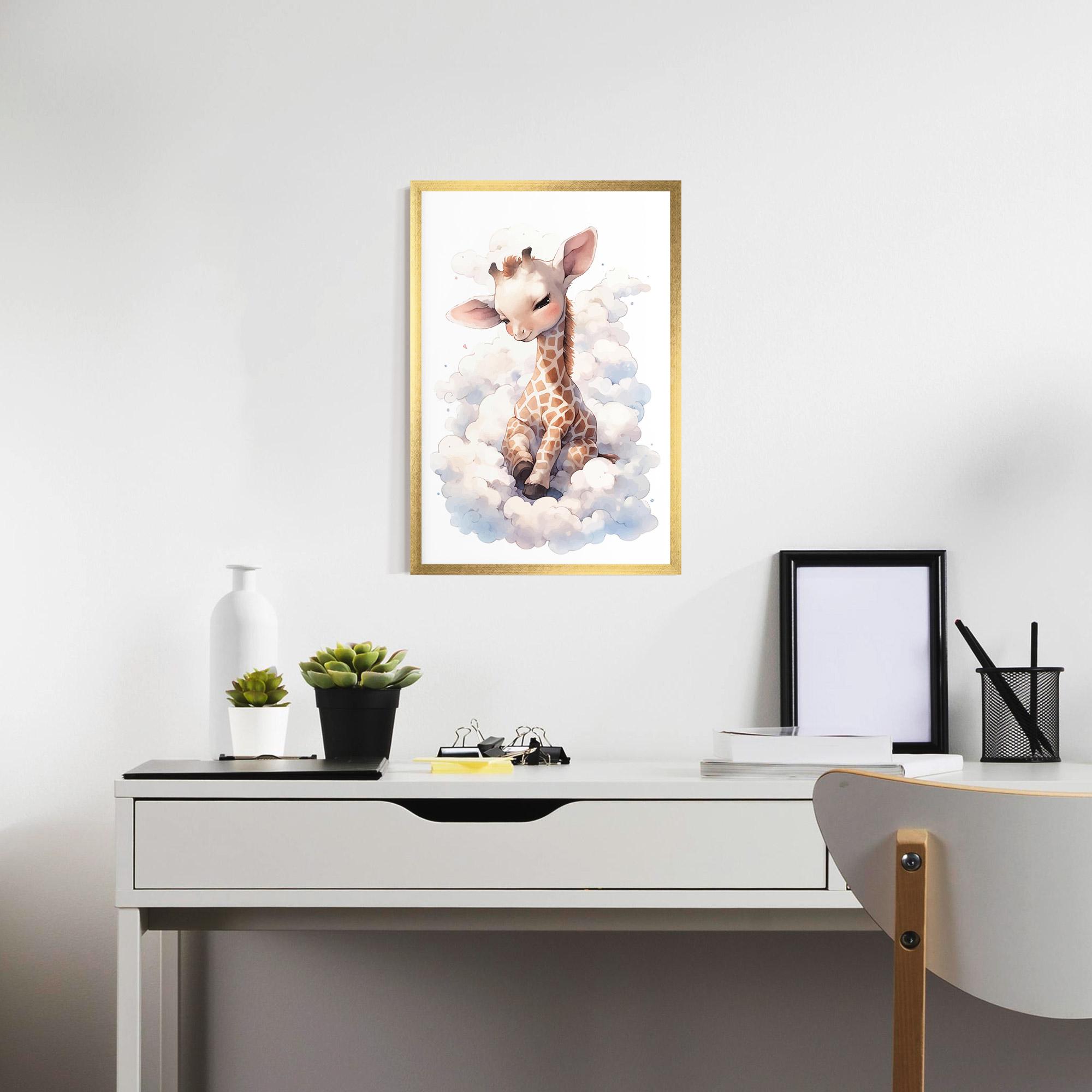 Gerahmte Poster Cute Baby Giraffe mockup 7