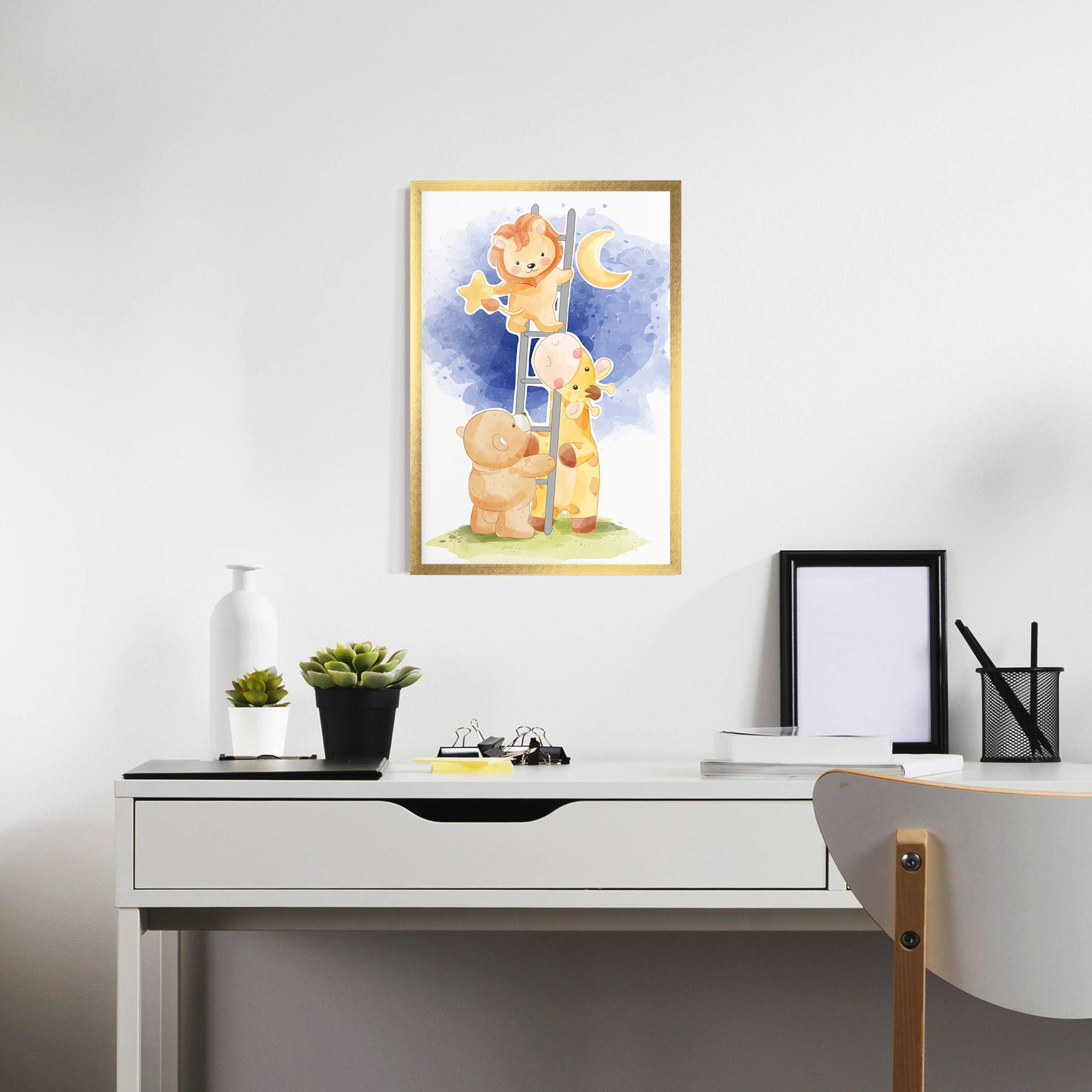 Gerahmte Poster Lion Moon mockup 7