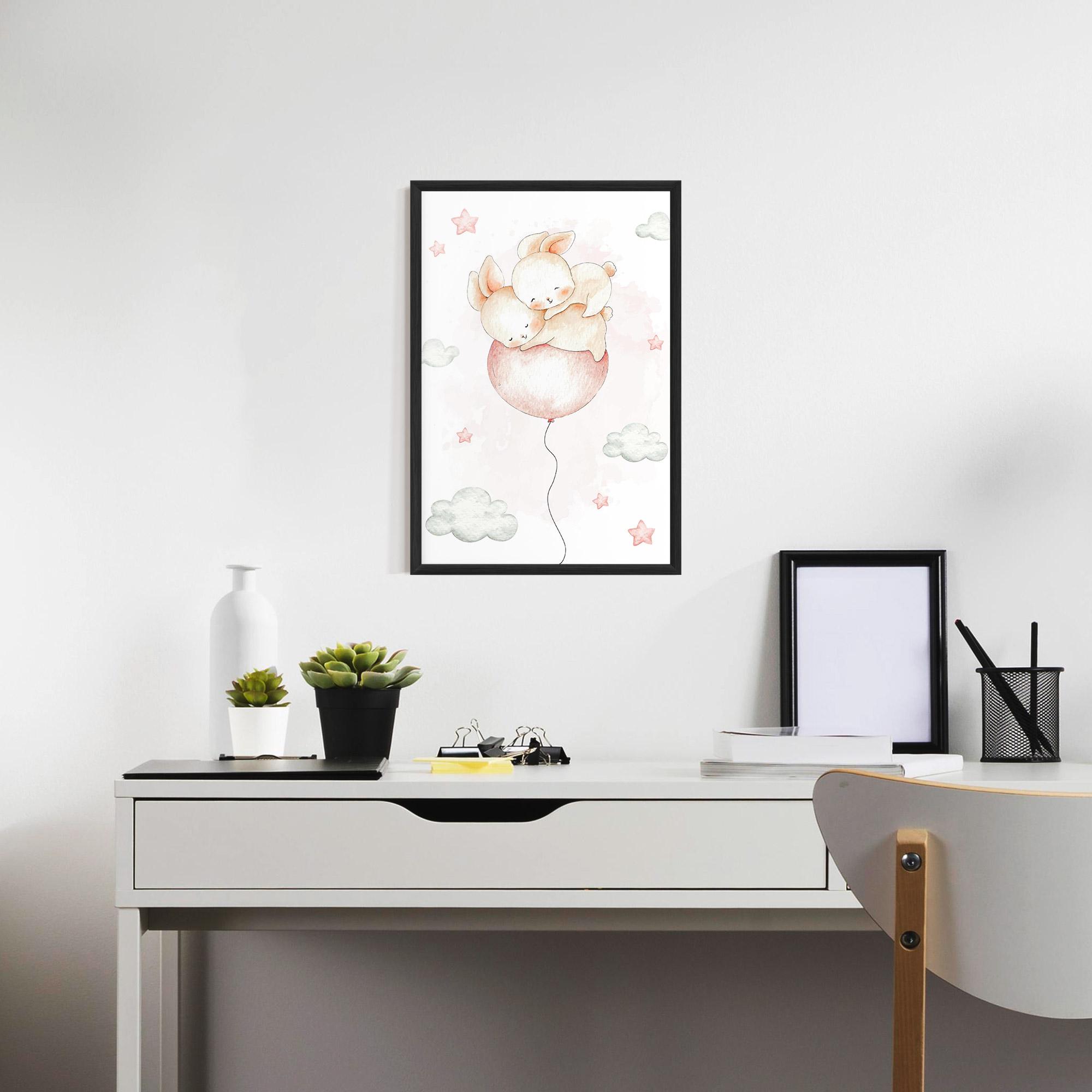 Gerahmte Poster Balloon Bunny mockup 7