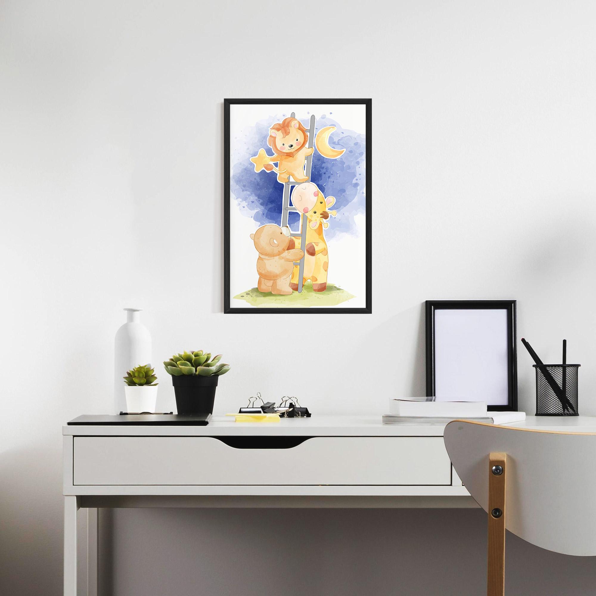 Gerahmte Poster Lion Moon mockup 7
