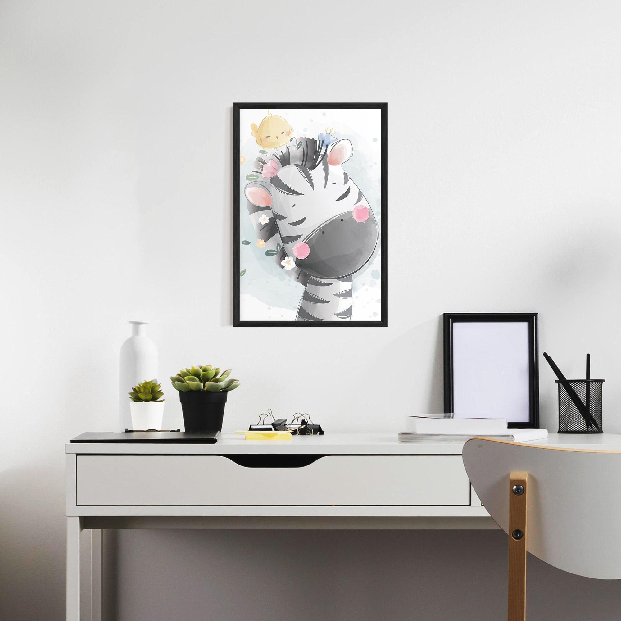Gerahmte Poster Zebra Bird mockup 7