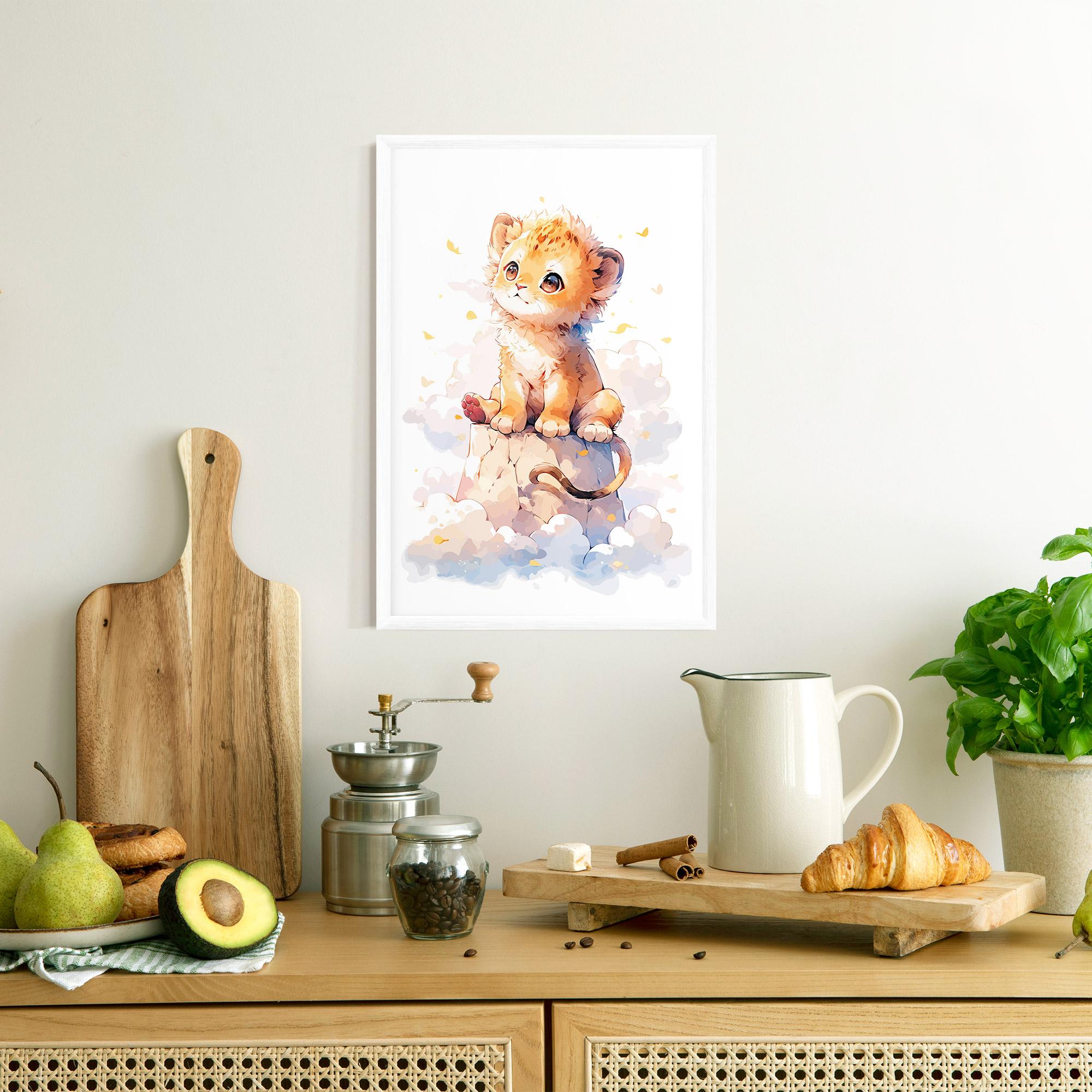 Gerahmte Poster Cute Cloud Lion mockup 8