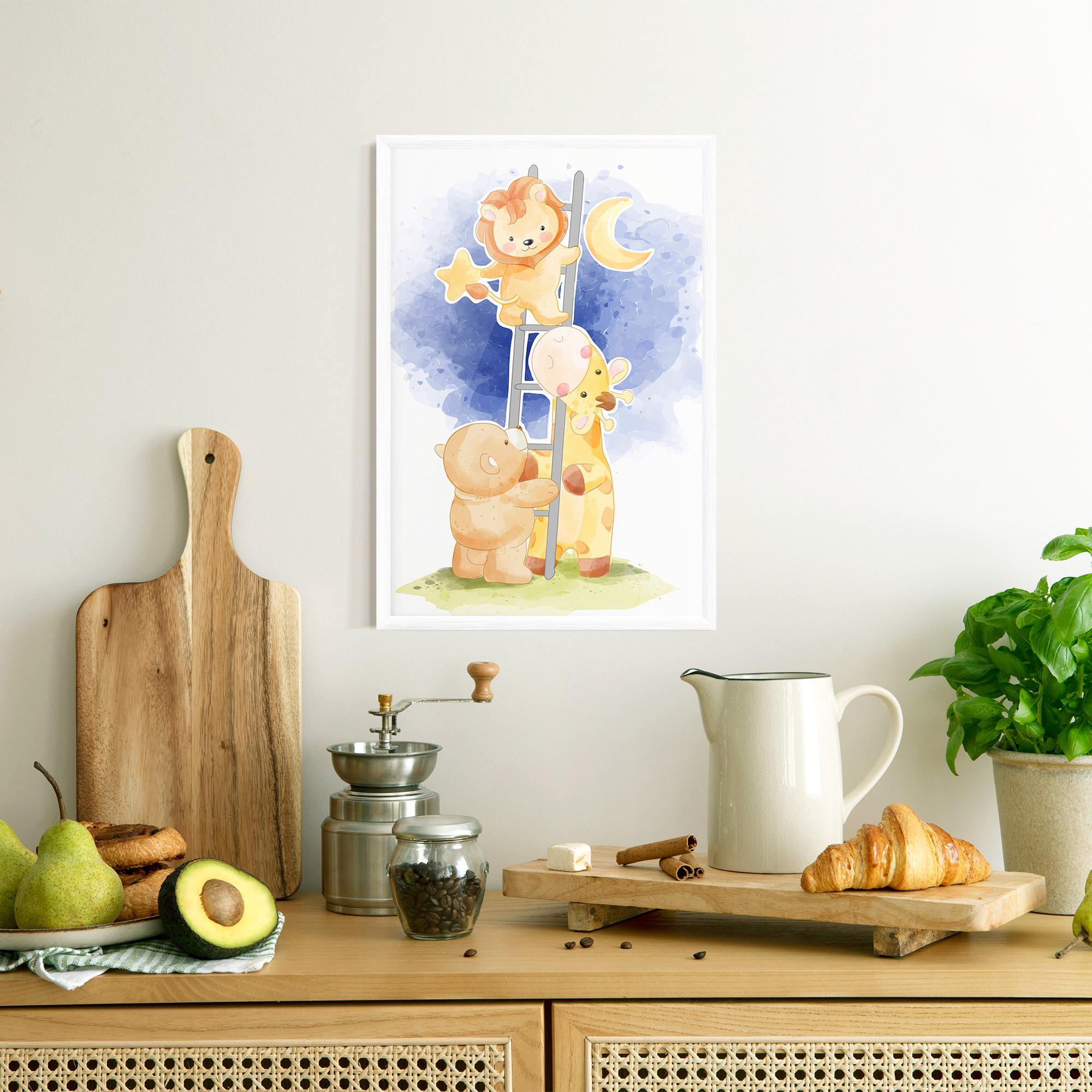 Gerahmte Poster Lion Moon mockup 8