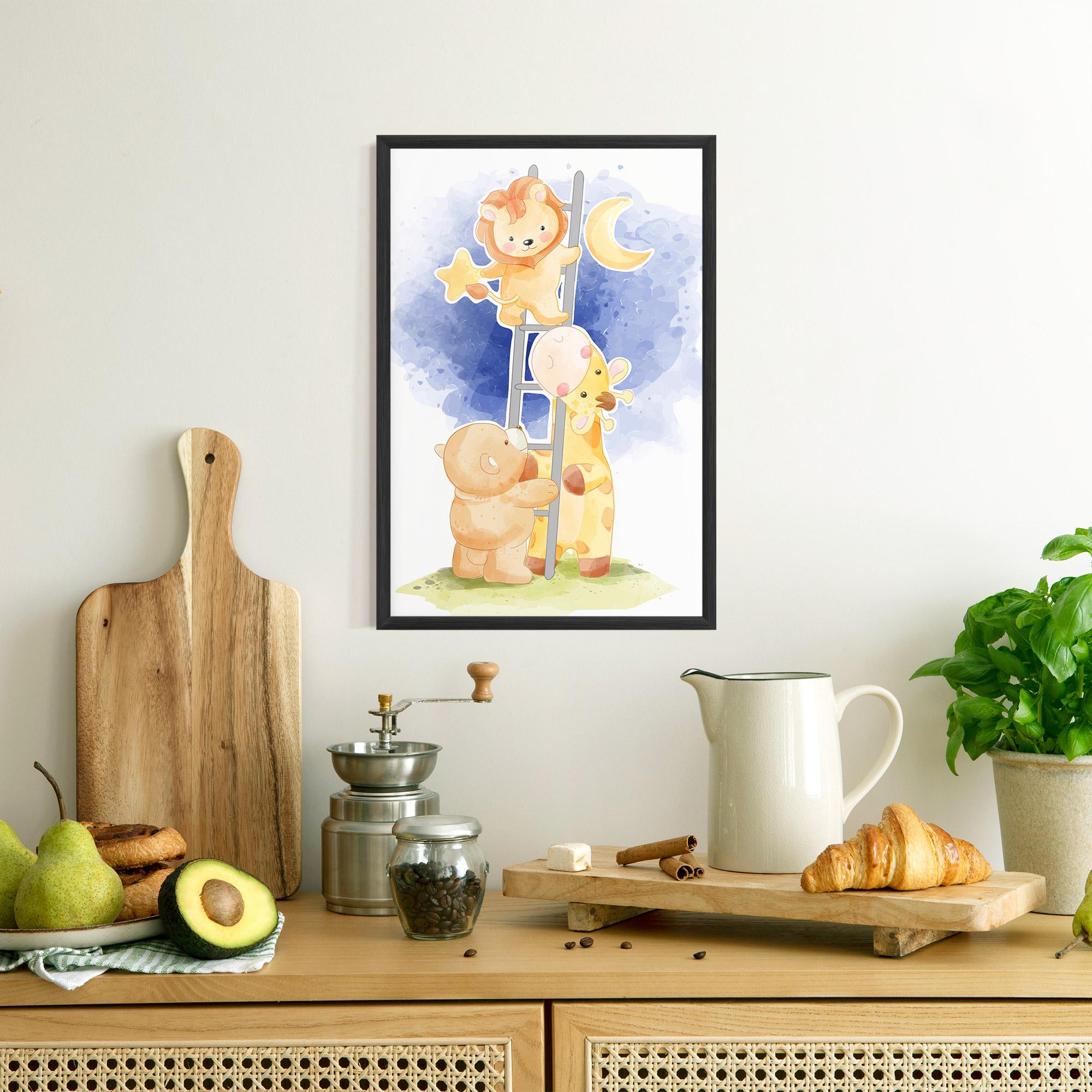 Gerahmte Poster Lion Moon mockup 8