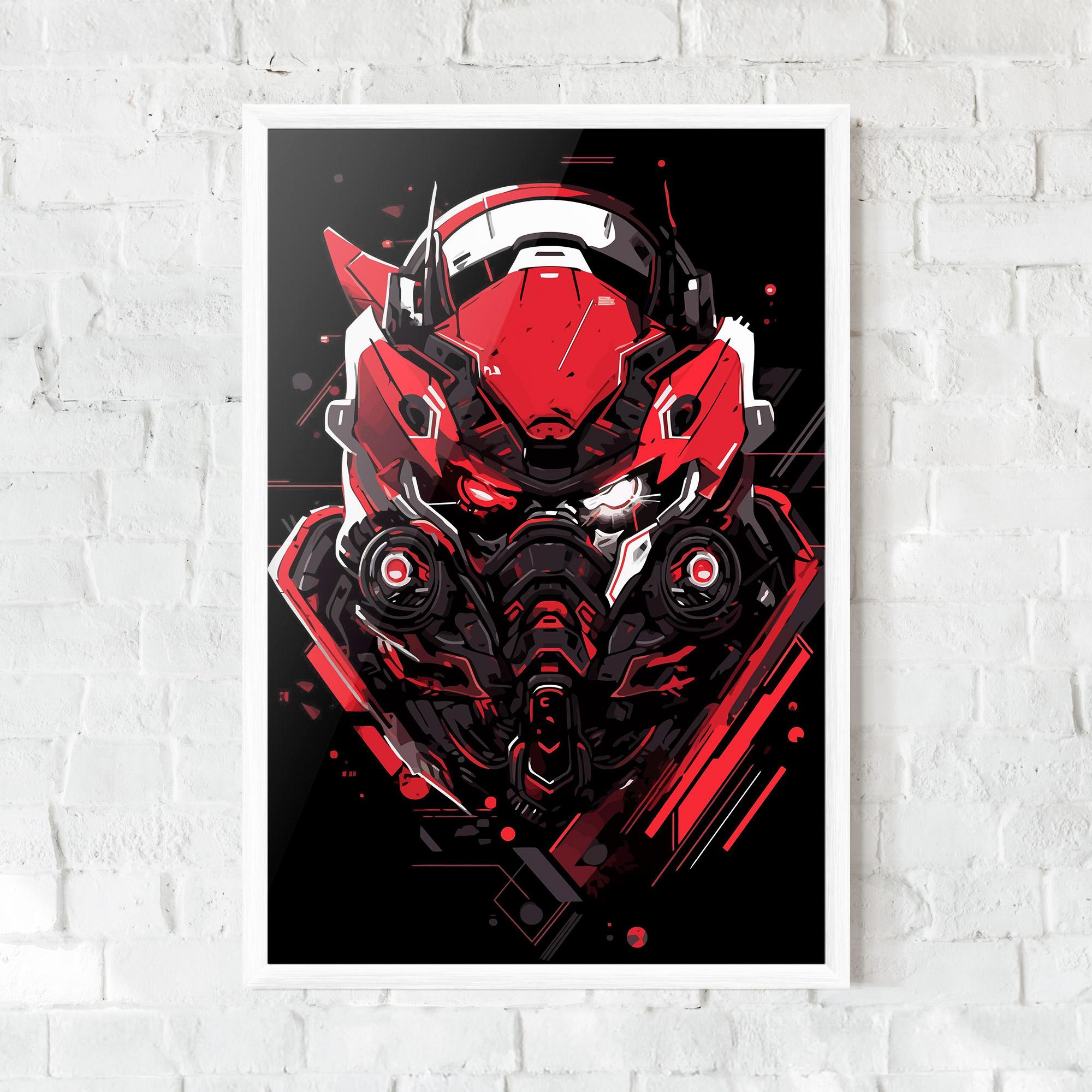 Gerahmte Poster Red Robot Art mockup 0
