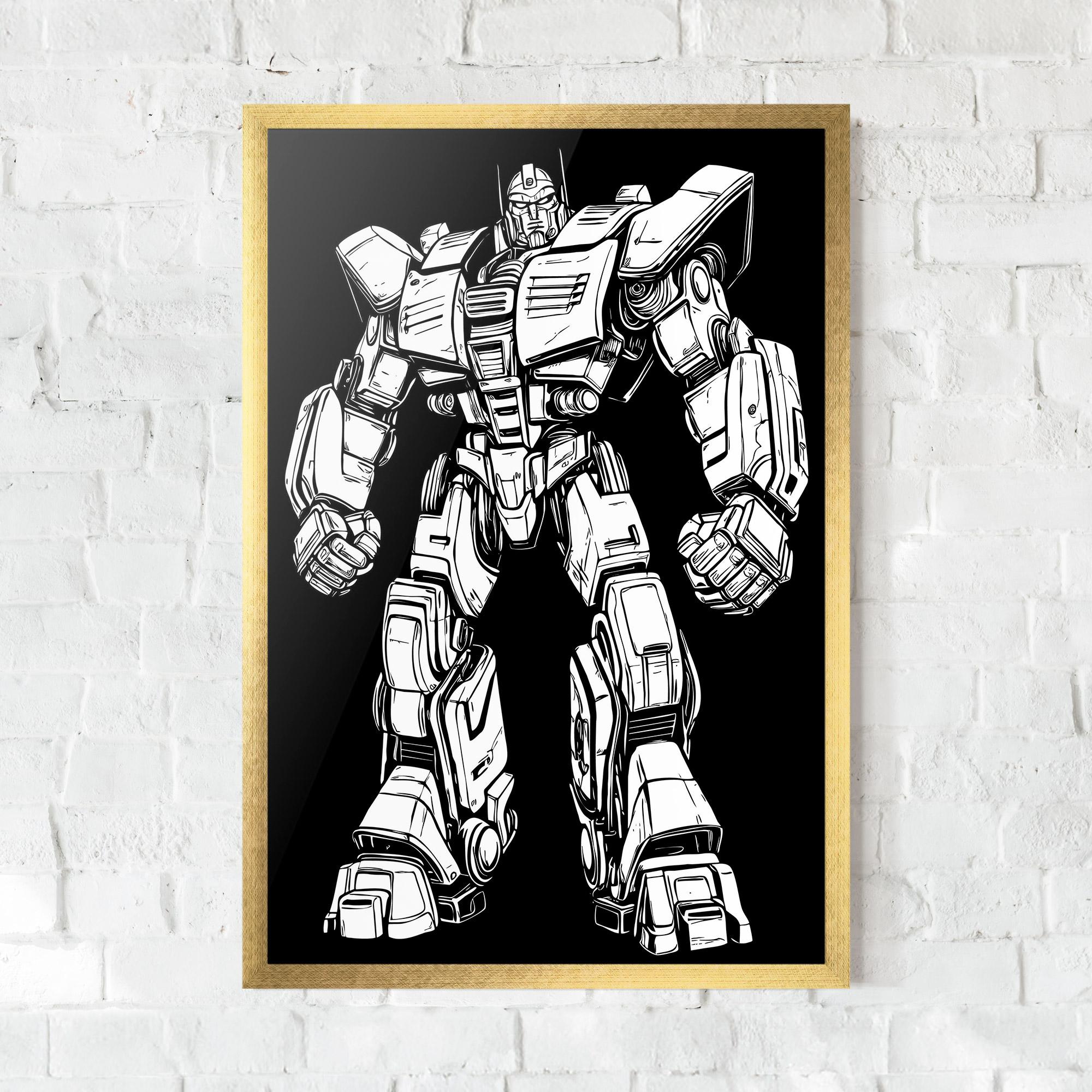 Gerahmte Poster Battlefield Robot Art mockup 0