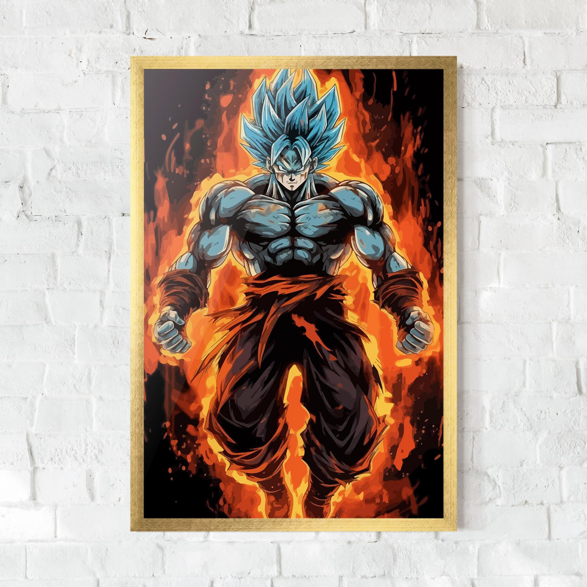 Gerahmte Poster Goku On Fire mockup 0