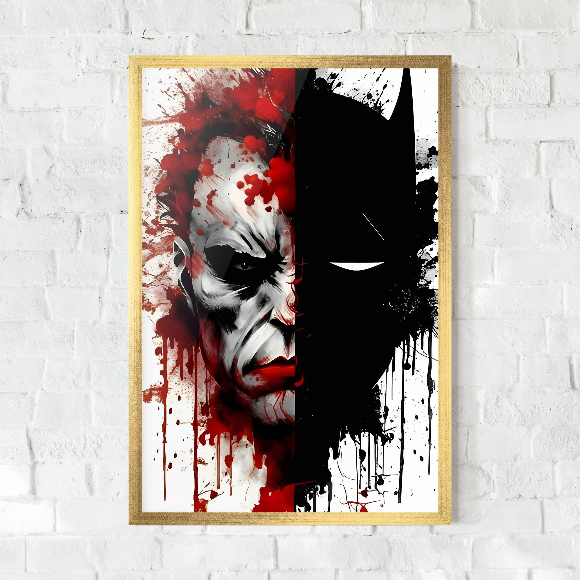 Gerahmte Poster Half Batman mockup 0