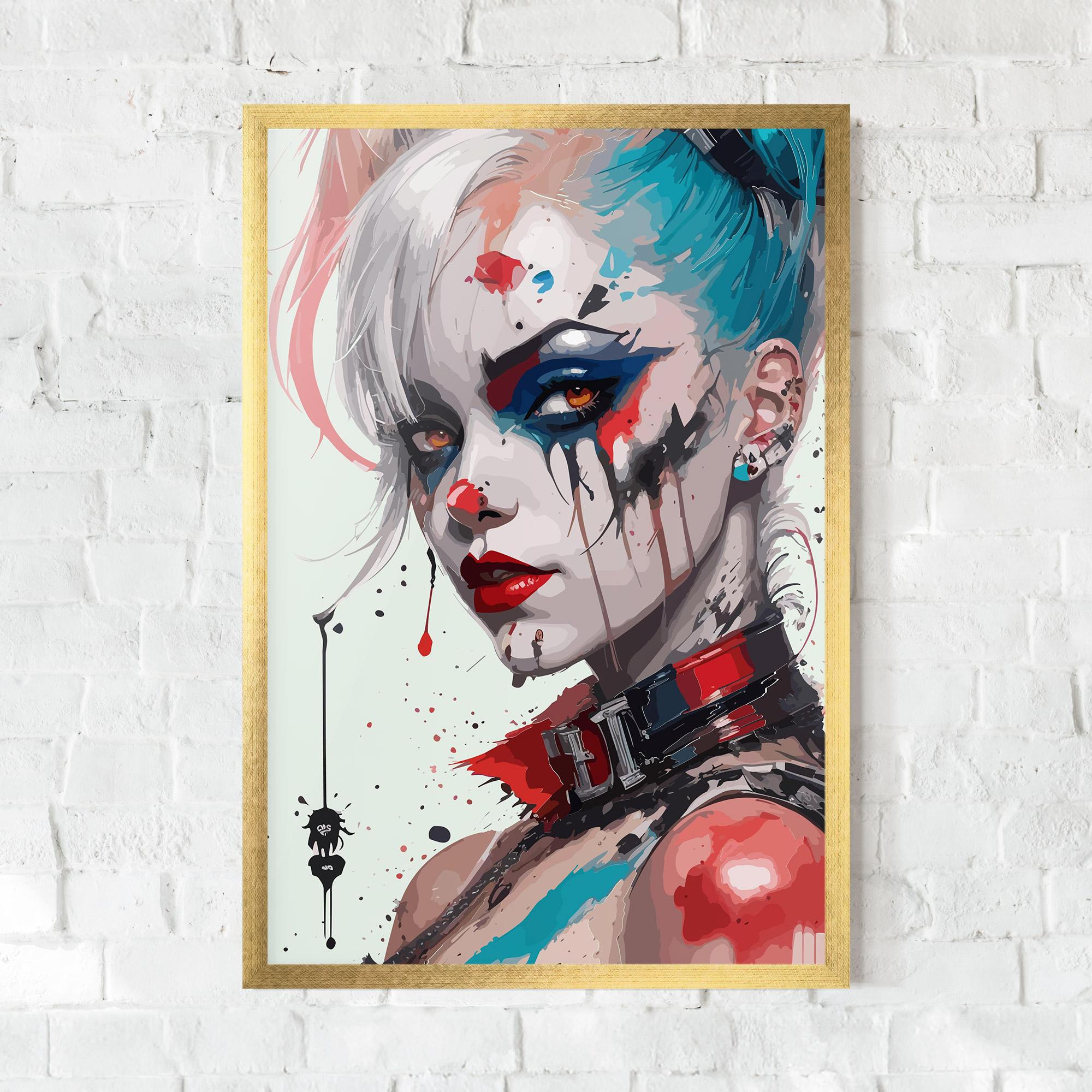 Gerahmte Poster Harley Quin Art mockup 0
