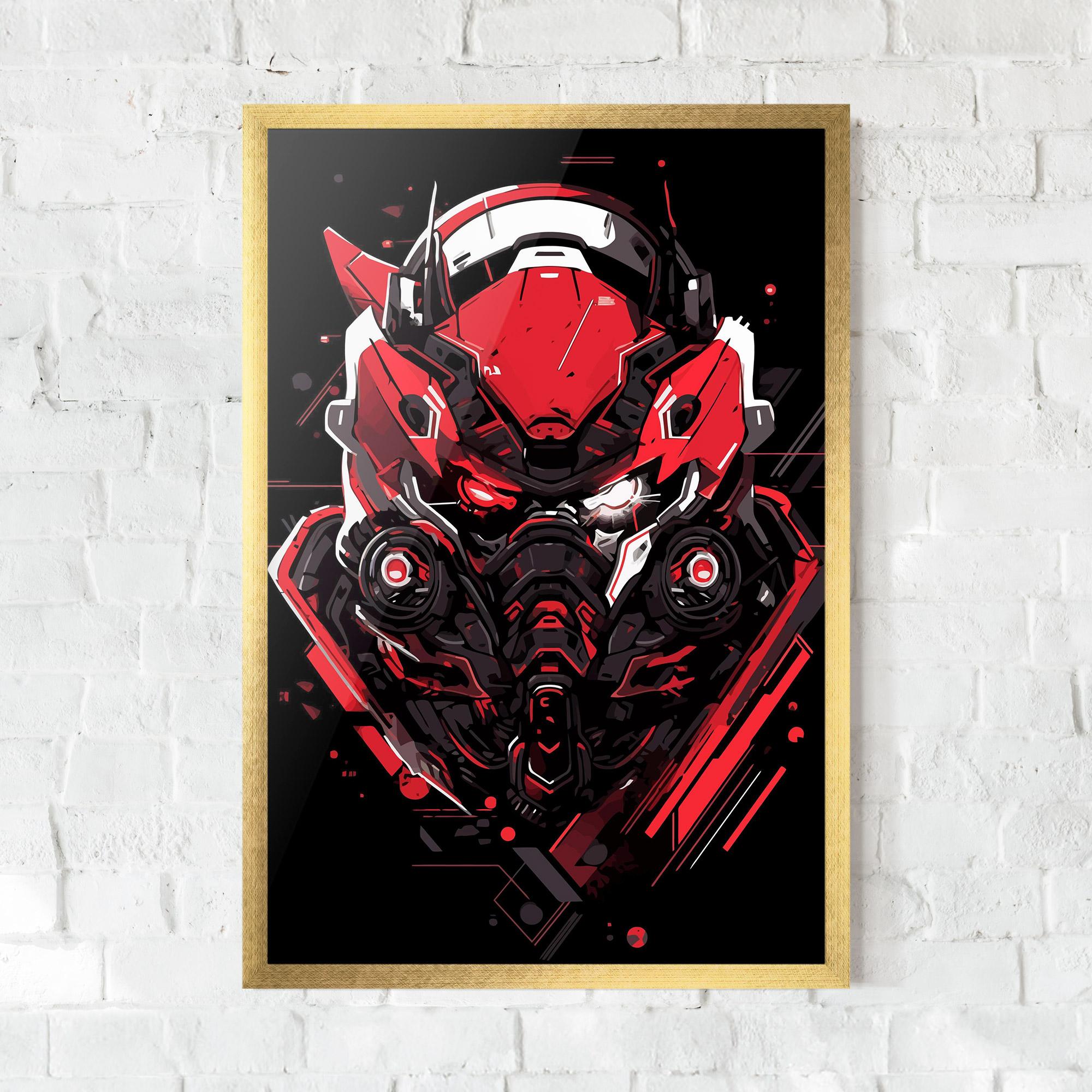 Gerahmte Poster Red Robot Art mockup 0