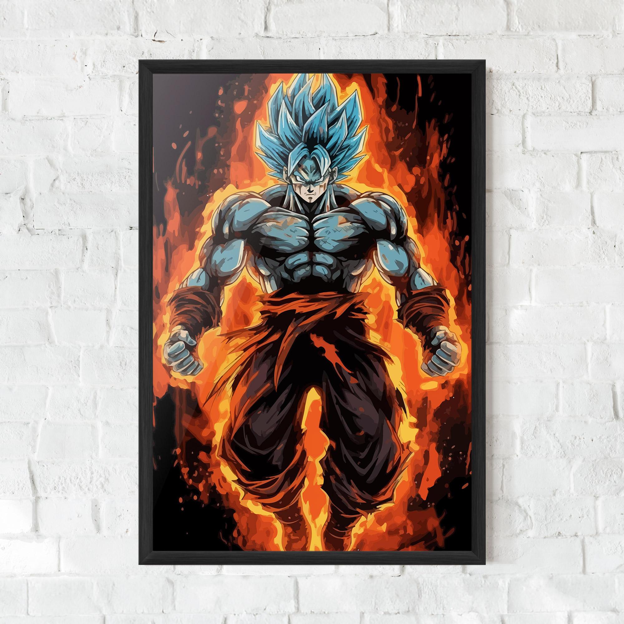 Gerahmte Poster Goku On Fire mockup 0