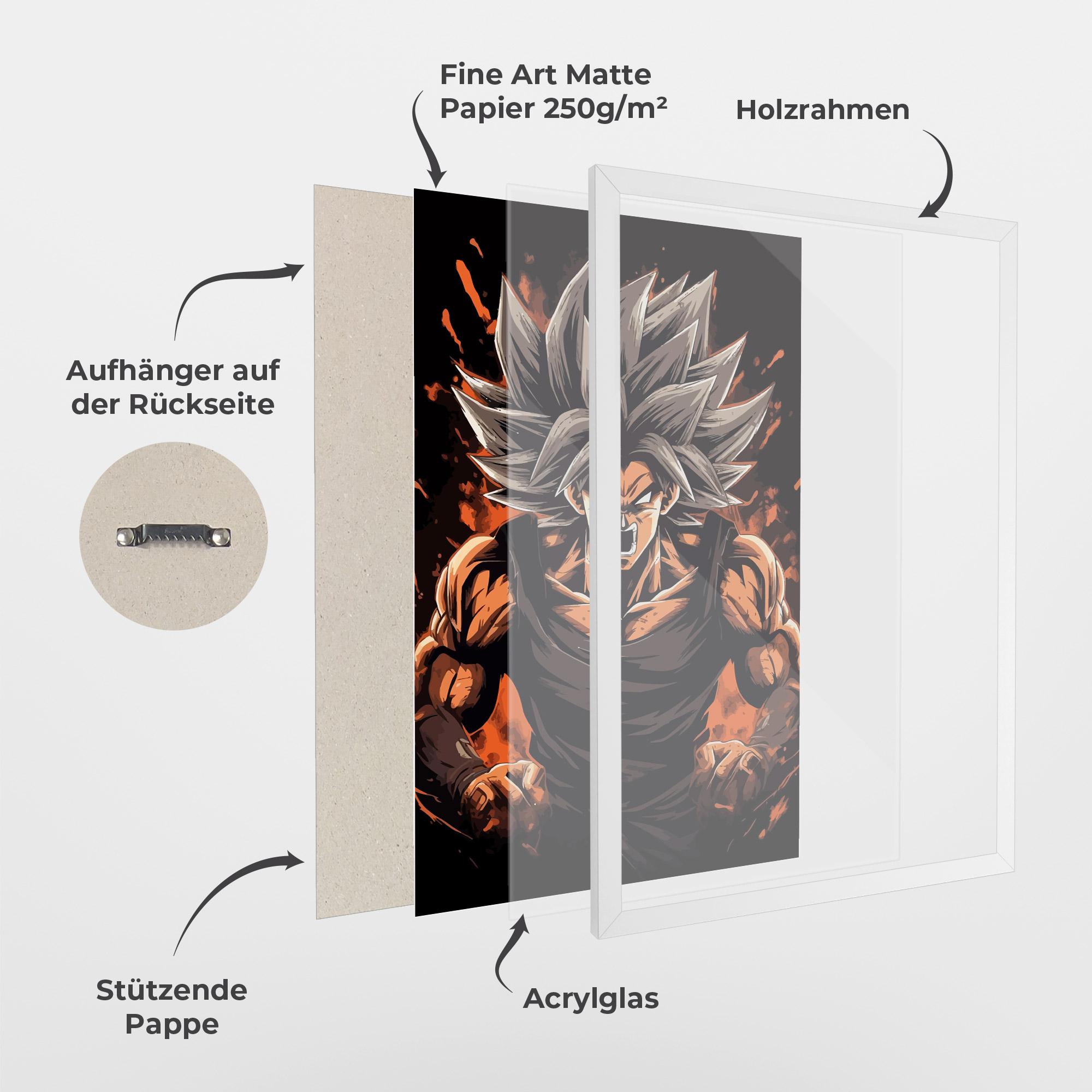 Gerahmte Poster Goku mockup 1