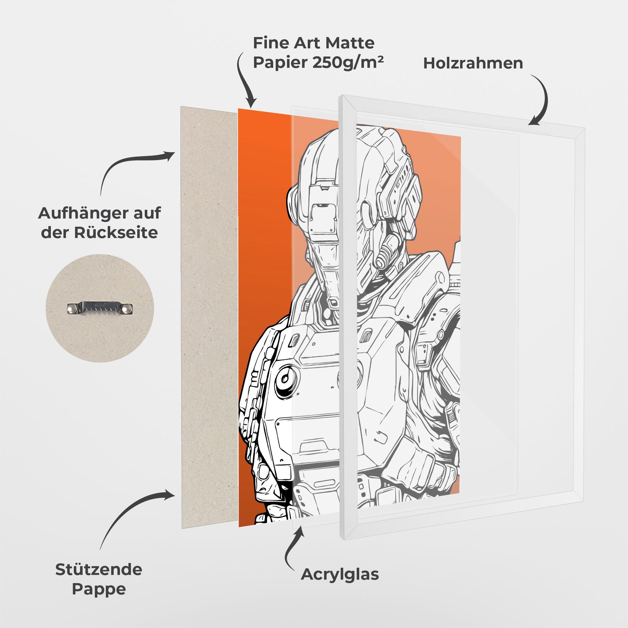 Gerahmte Poster Robotech Armor mockup 1