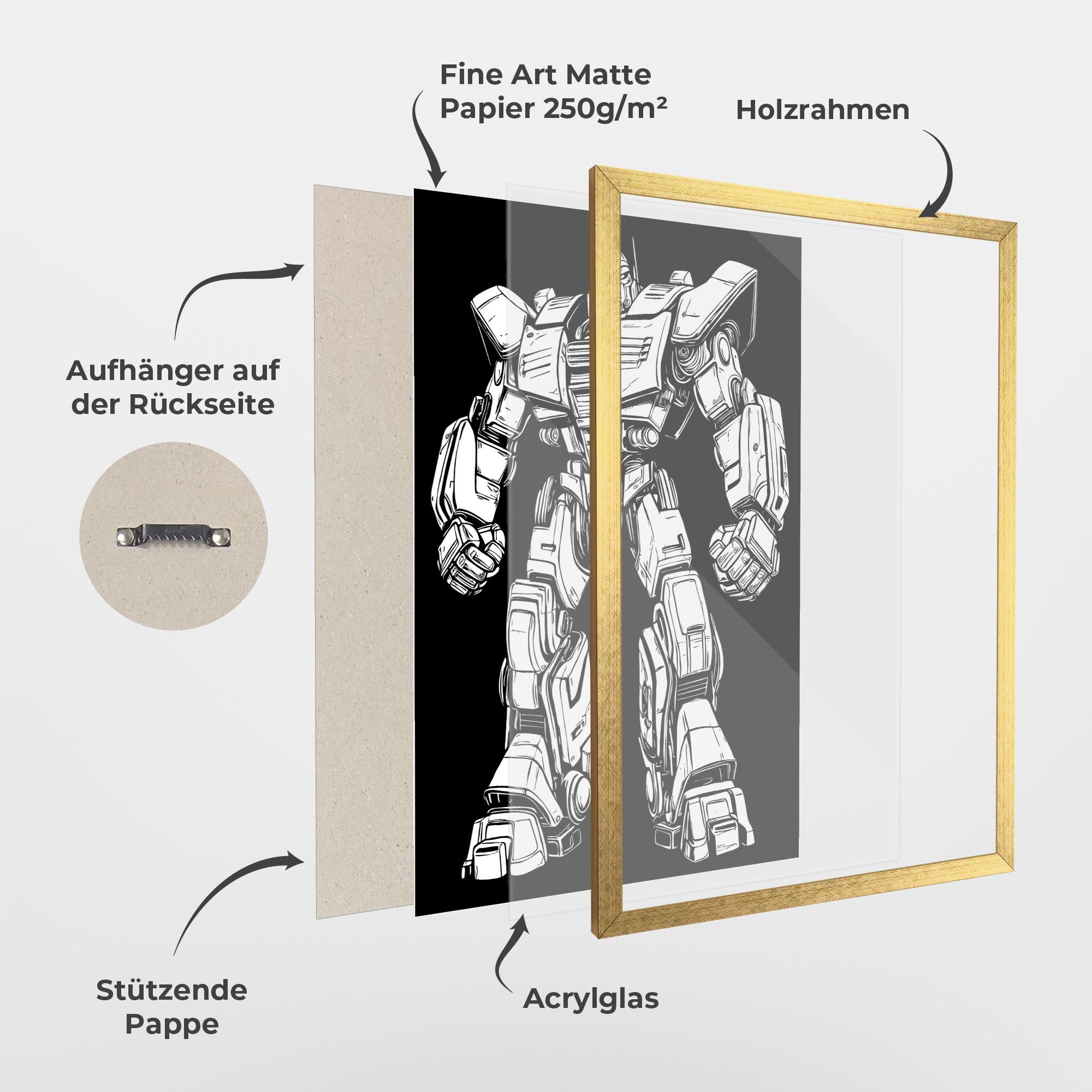 Gerahmte Poster Battlefield Robot Art mockup 1