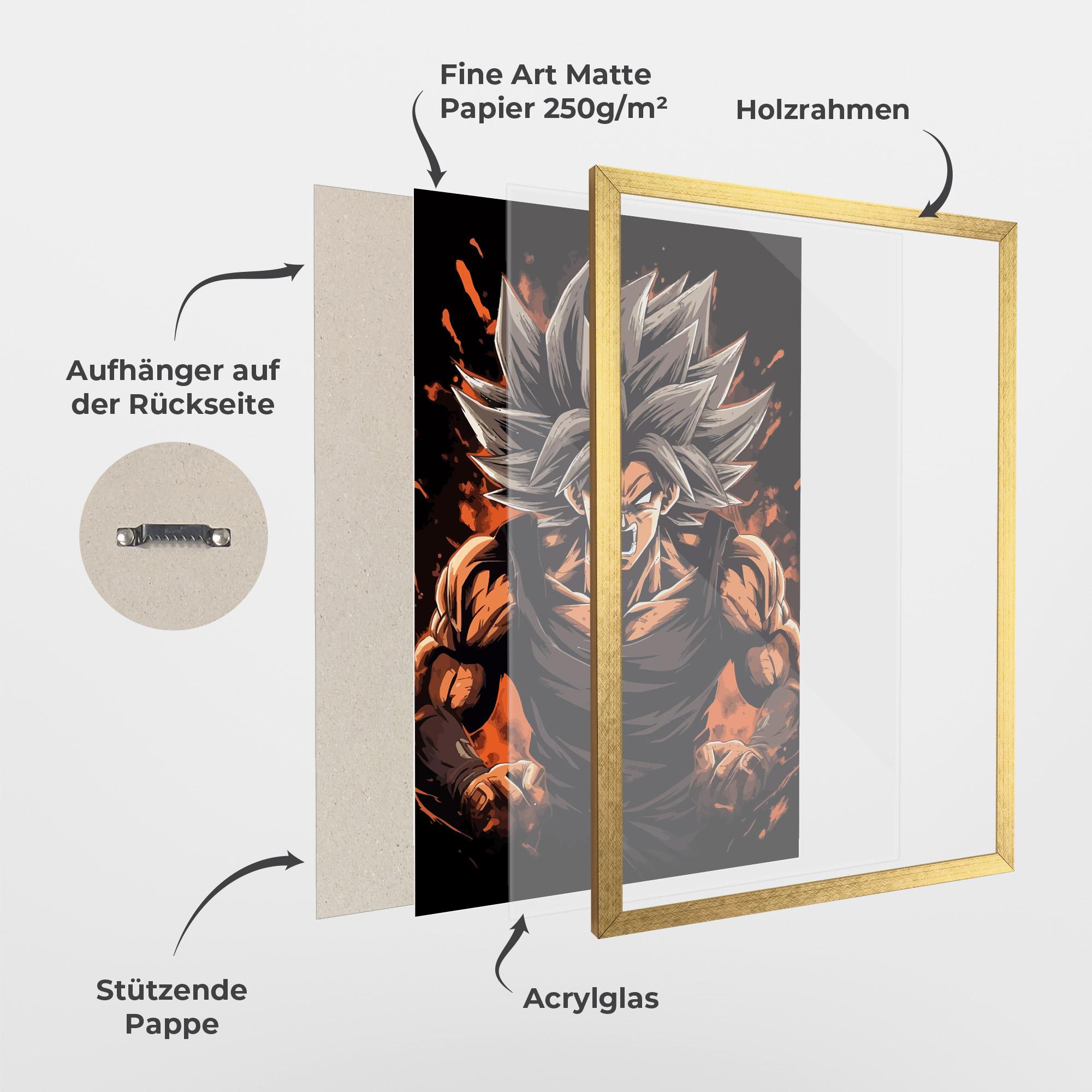 Gerahmte Poster Goku mockup 1