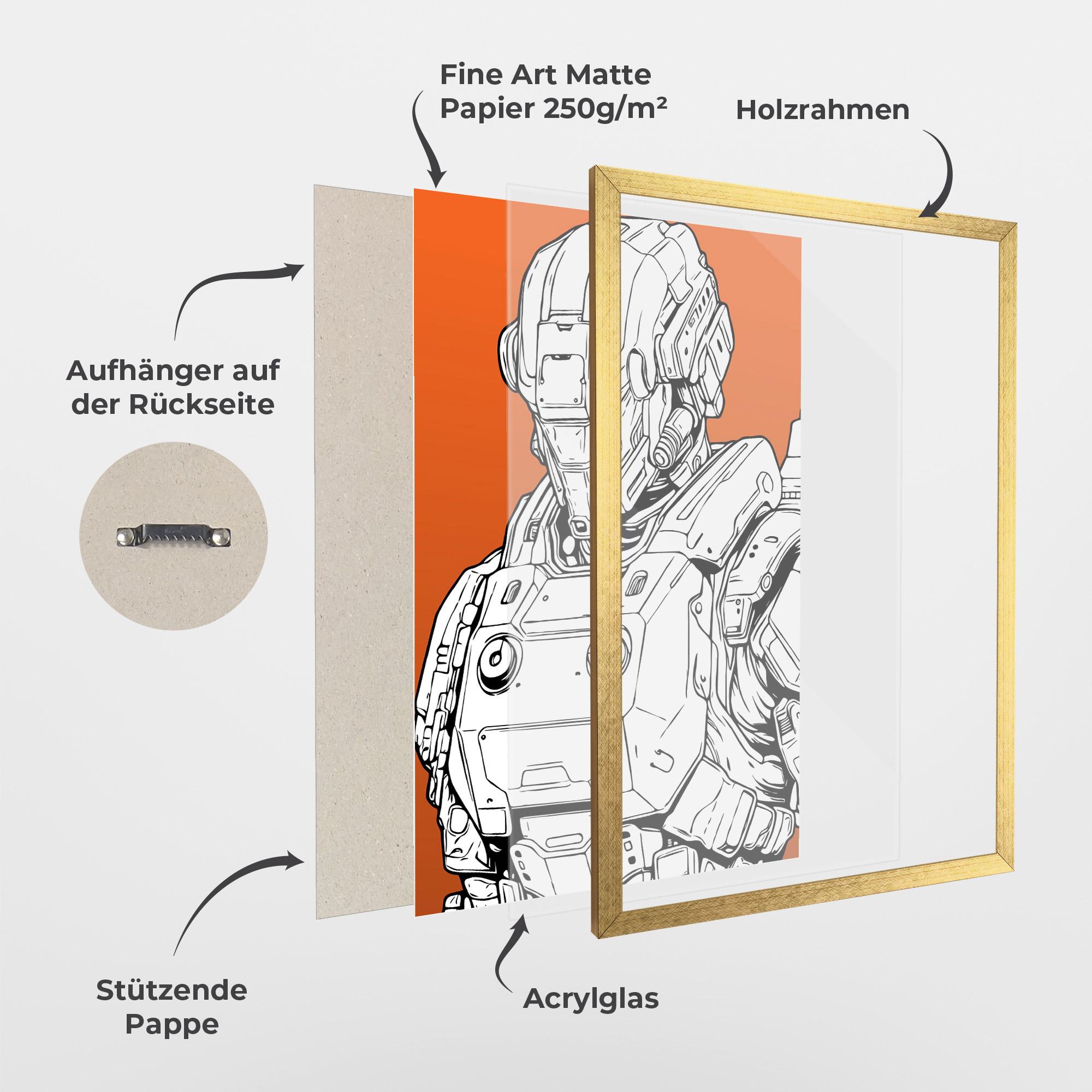 Gerahmte Poster Robotech Armor mockup 1