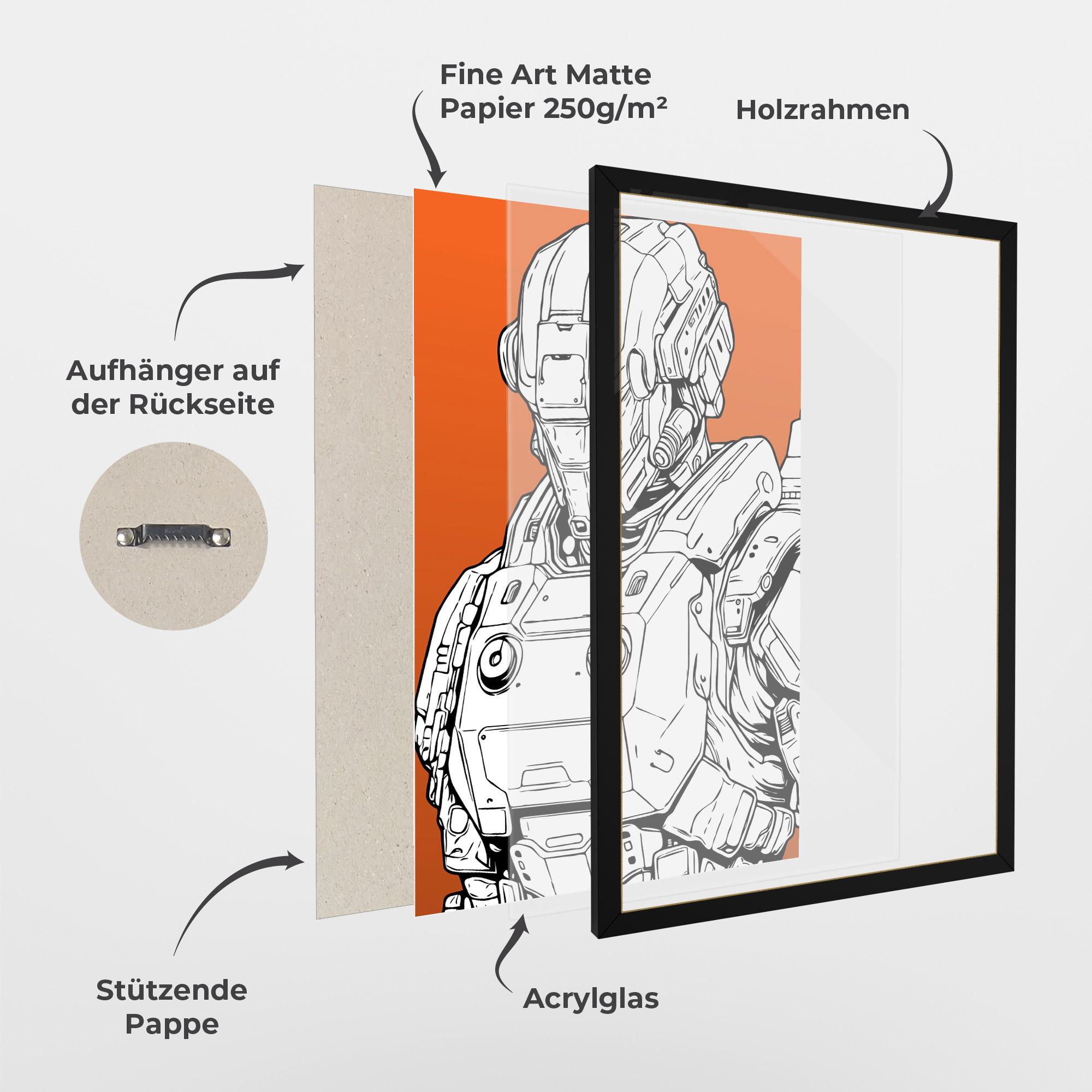 Gerahmte Poster Robotech Armor mockup 1