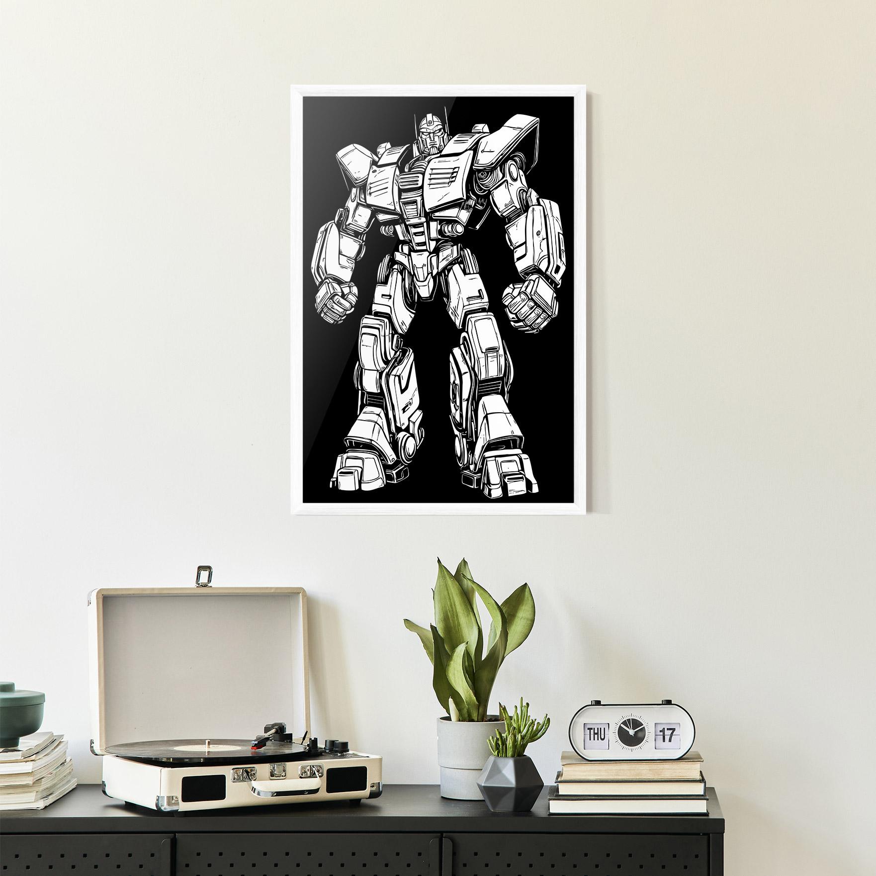 Gerahmte Poster Battlefield Robot Art mockup 2