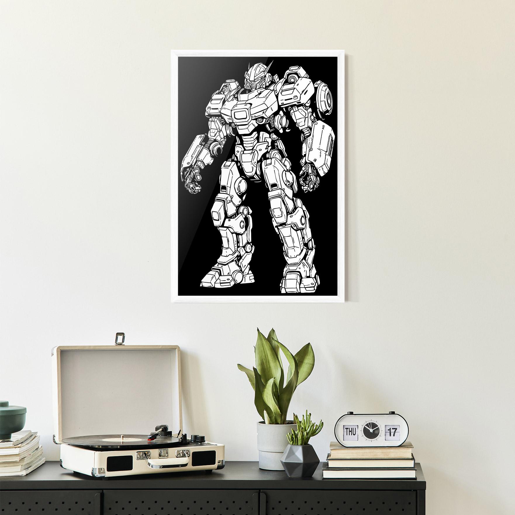 Gerahmte Poster Battlefield Robot mockup 2