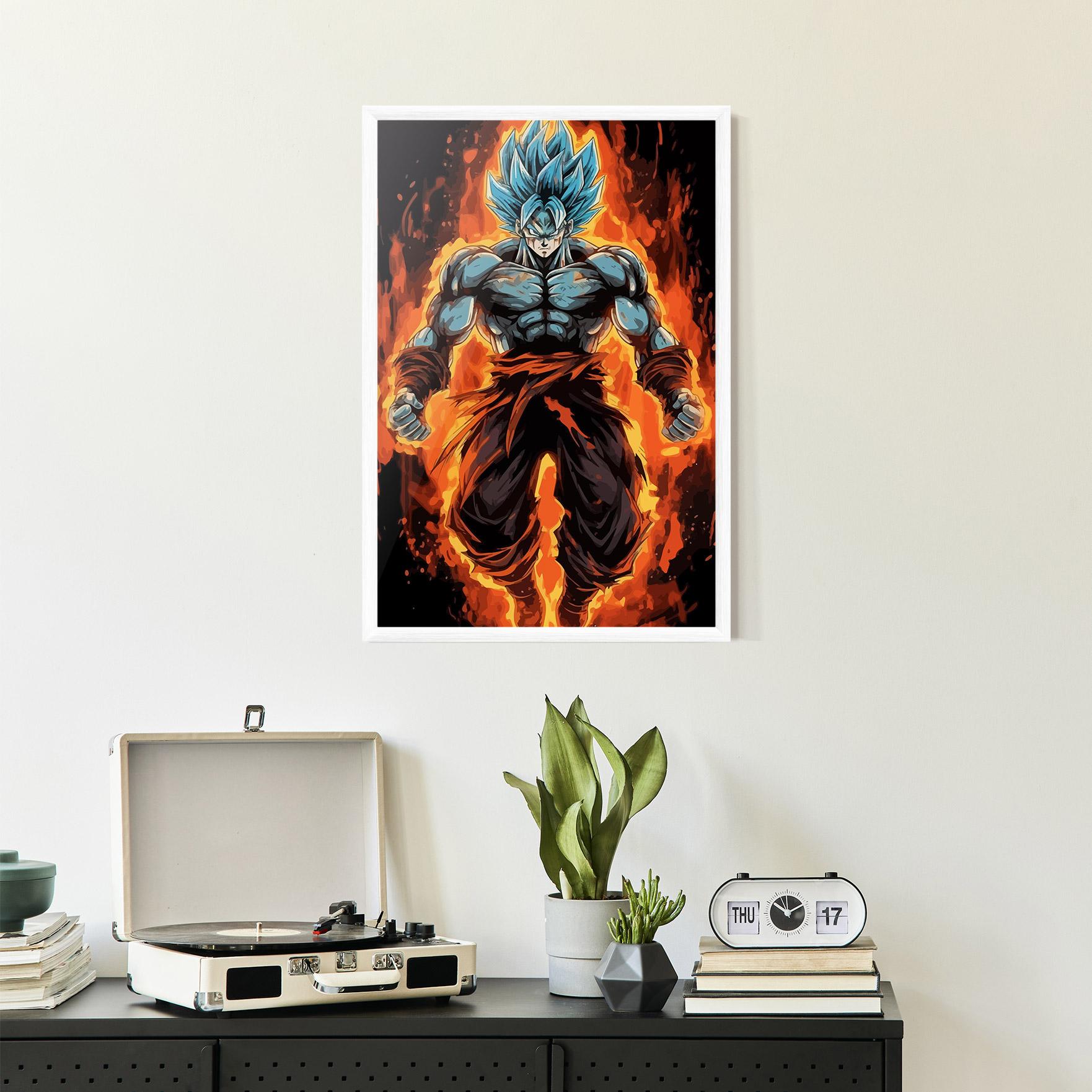 Gerahmte Poster Goku On Fire mockup 2