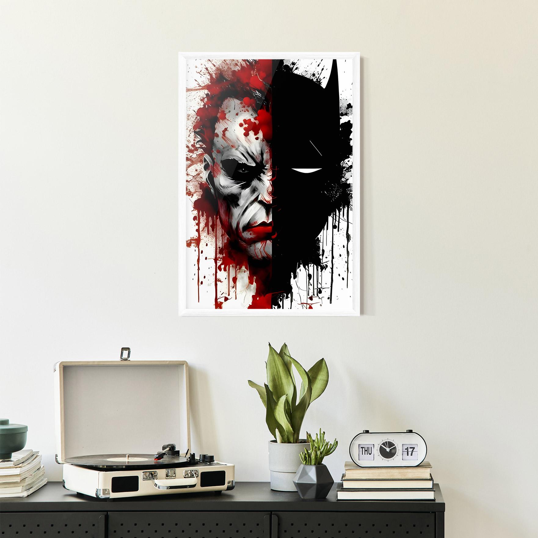 Gerahmte Poster Half Batman mockup 2