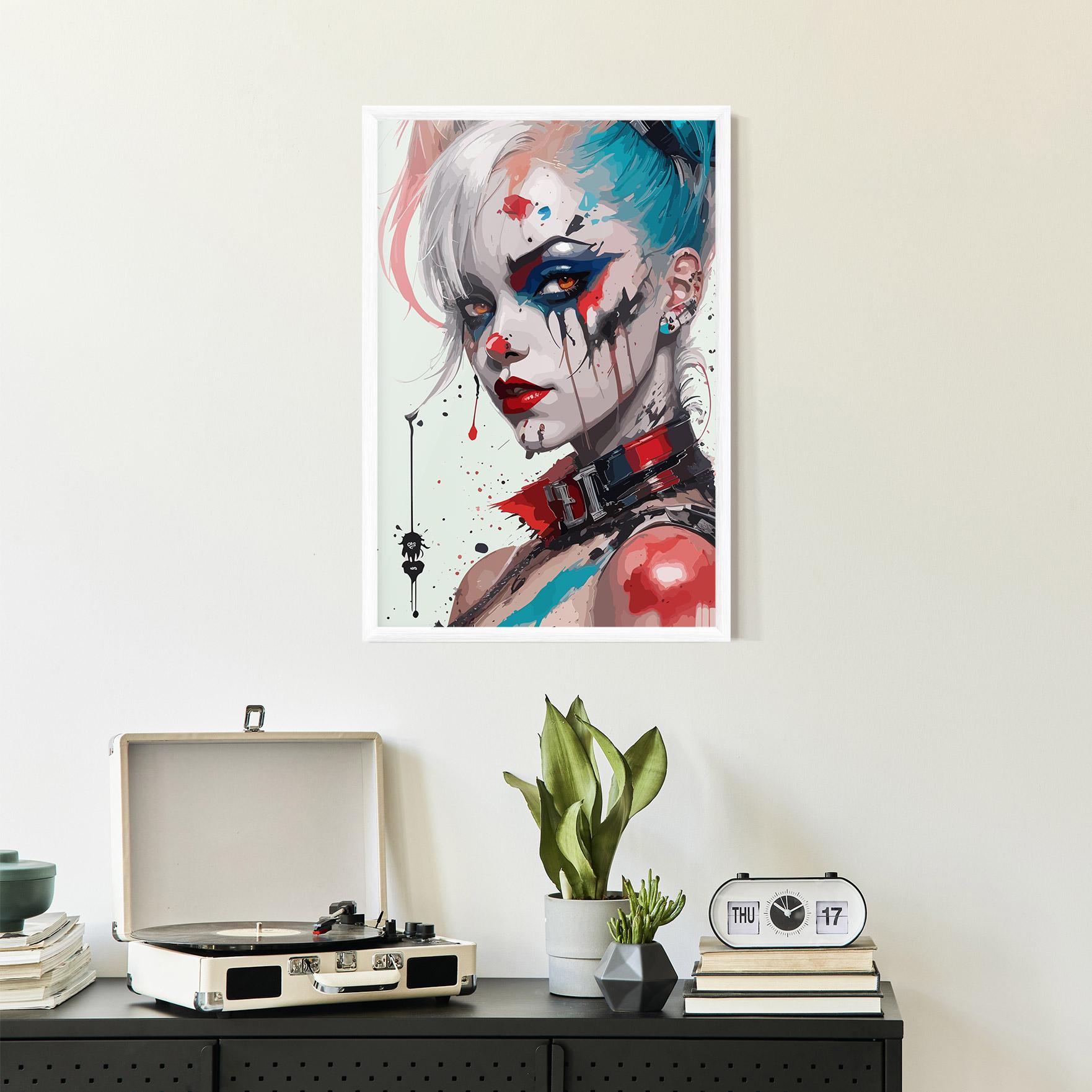 Gerahmte Poster Harley Quin Art mockup 2
