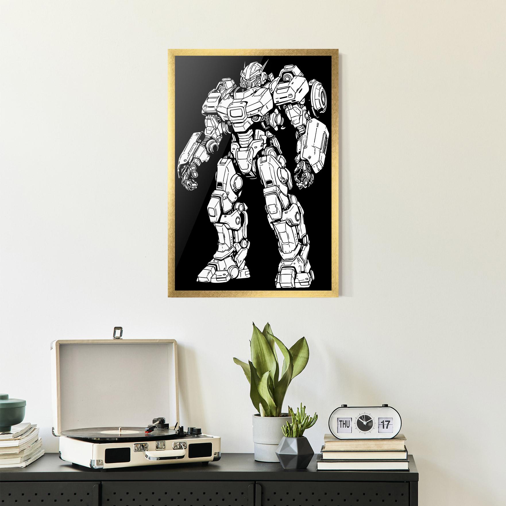 Gerahmte Poster Battlefield Robot mockup 2