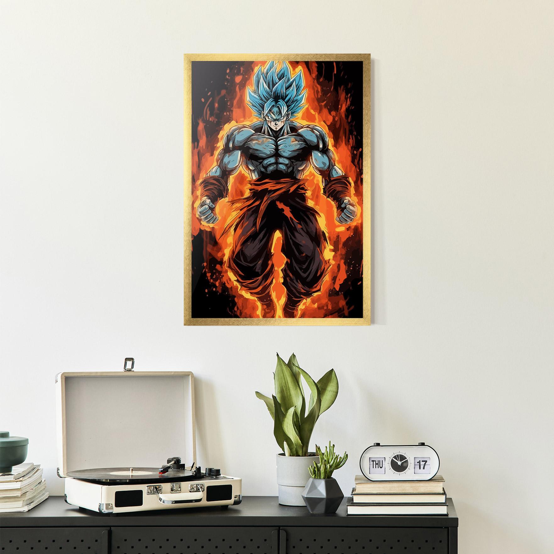 Gerahmte Poster Goku On Fire mockup 2