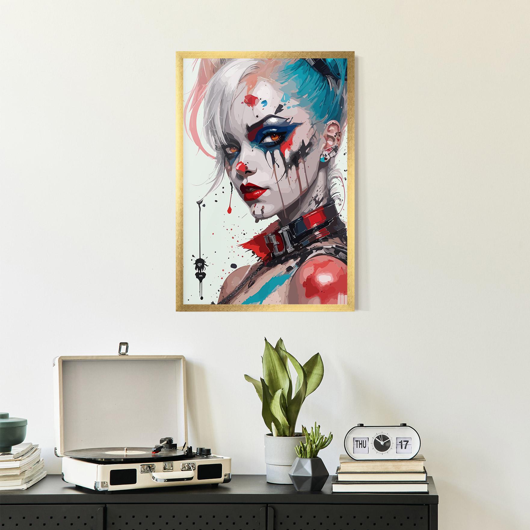 Gerahmte Poster Harley Quin Art mockup 2