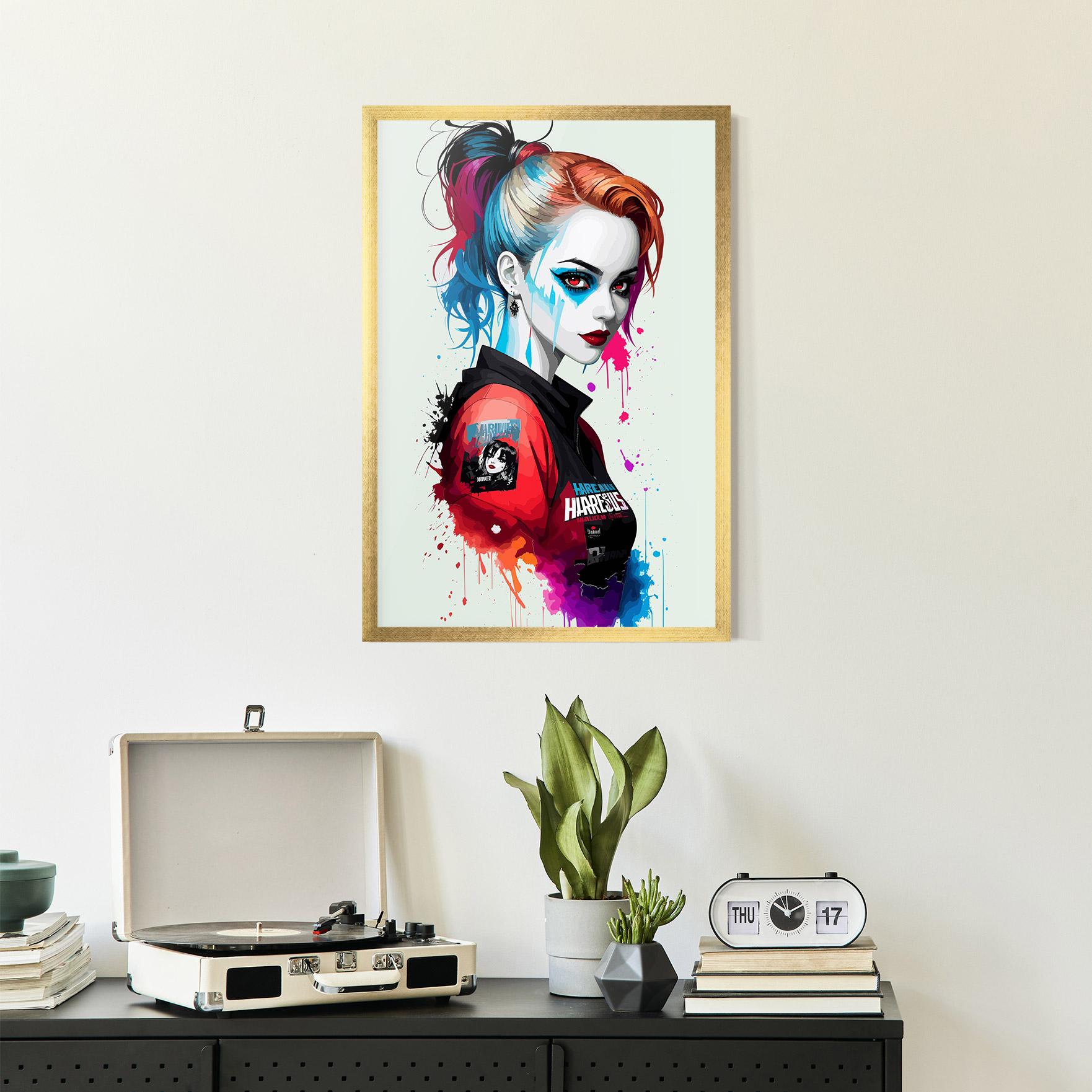 Gerahmte Poster Harley Quin mockup 2