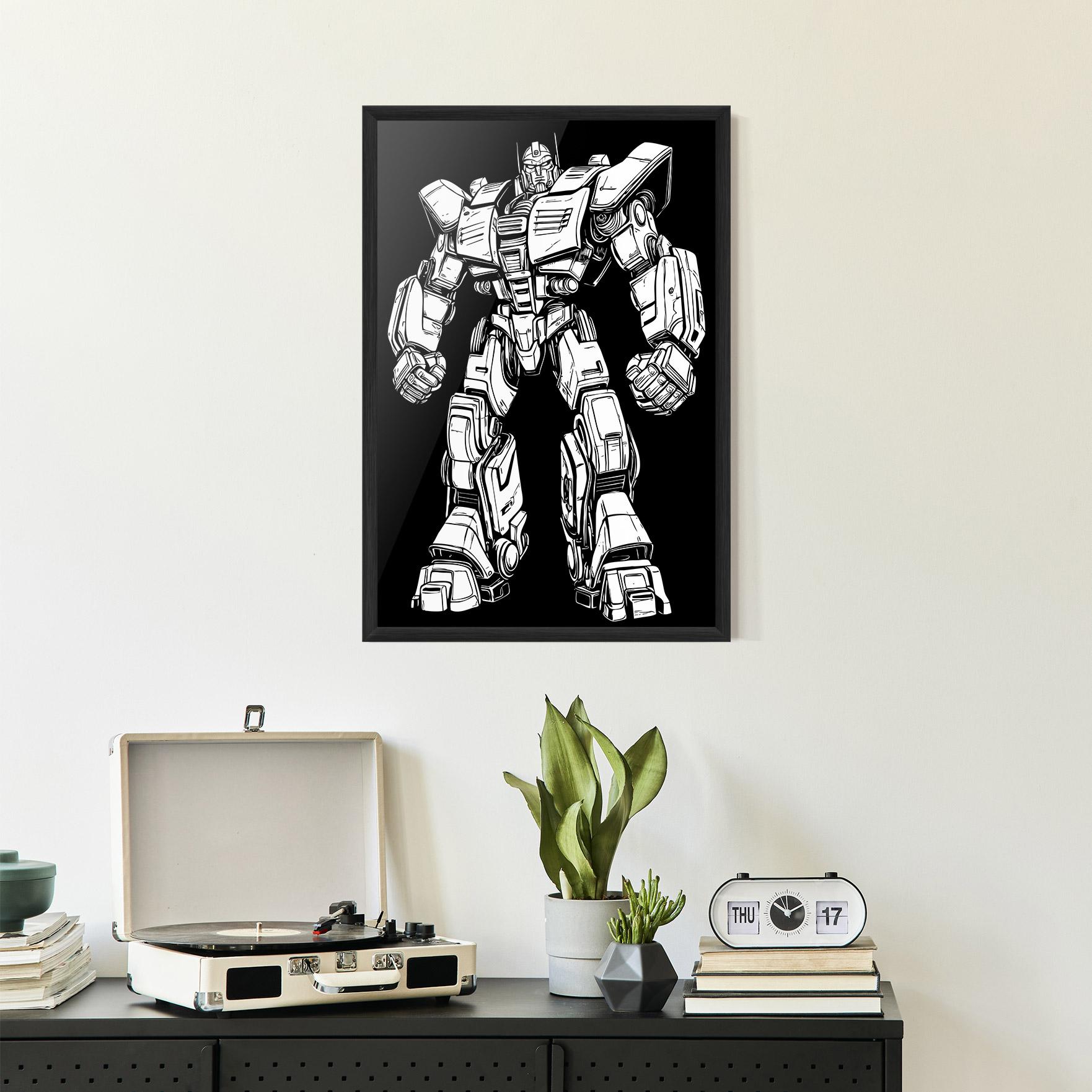Gerahmte Poster Battlefield Robot Art mockup 2